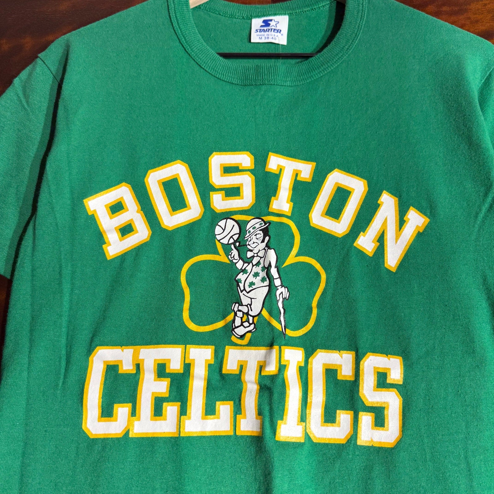 90s Mens Boston Celtics Single Stitch Starter NBA Tee M