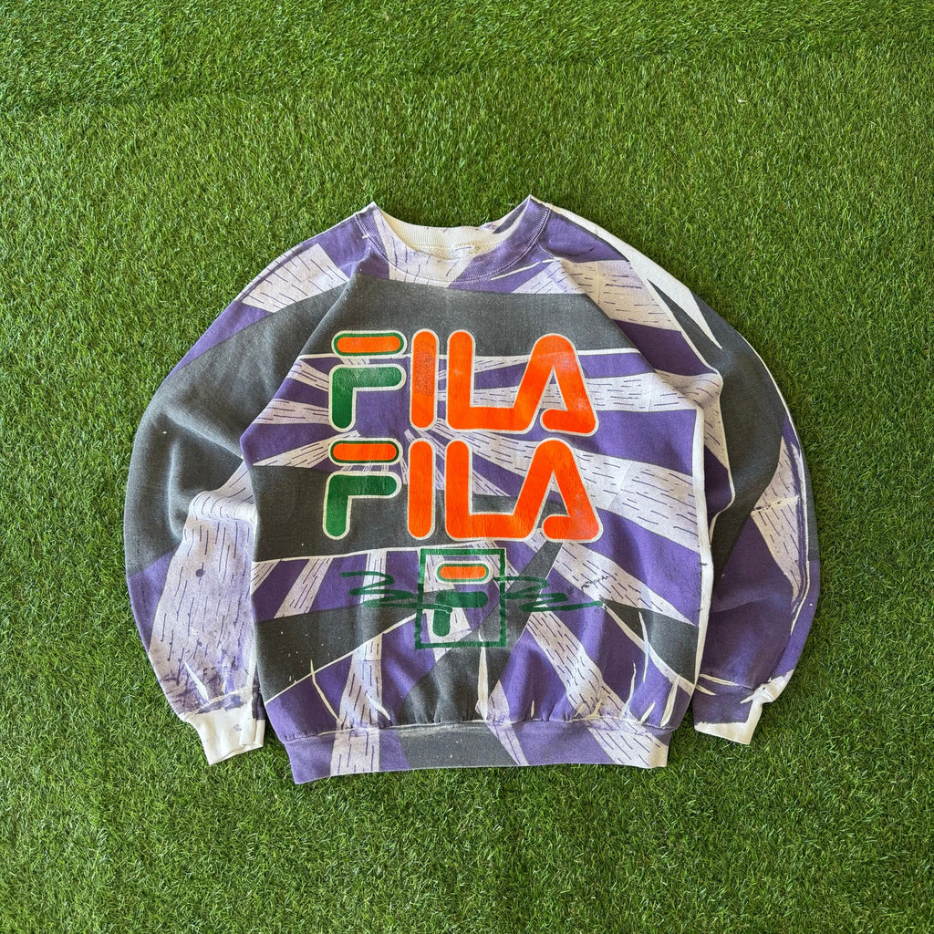80s Crazy Aop Print Graphic Fila Crewneck M