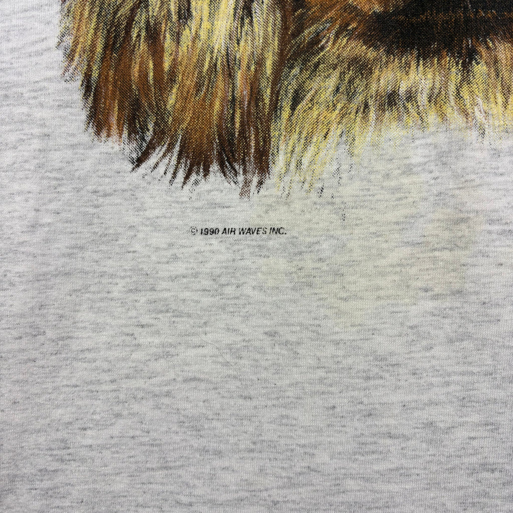 1990 Single Stitch Vintage Pekingese Heather White Dog Tee X-L
