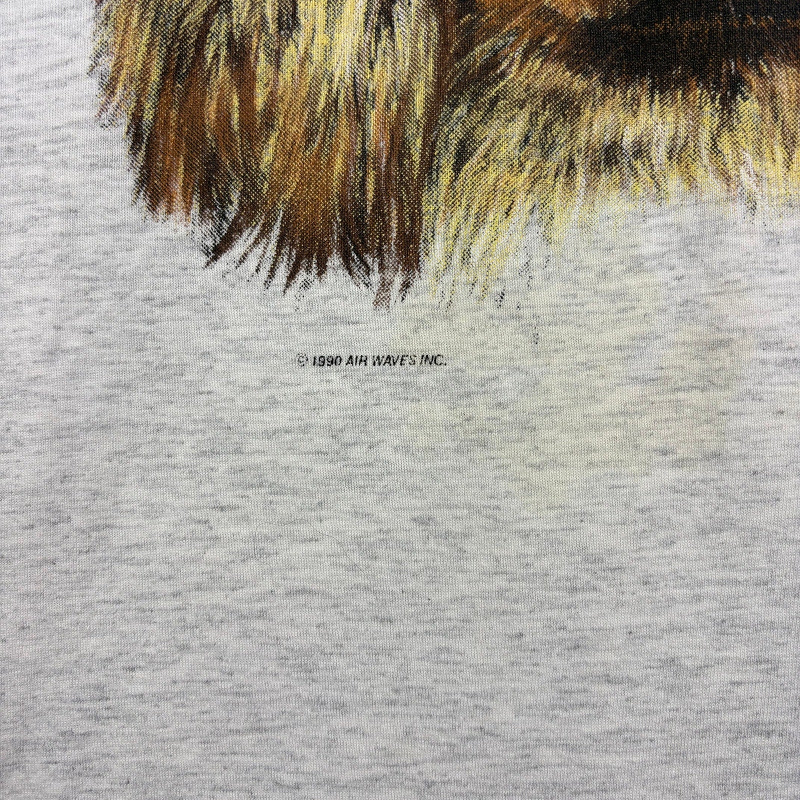 1990 Single Stitch Vintage Pekingese Heather White Dog Tee X-L