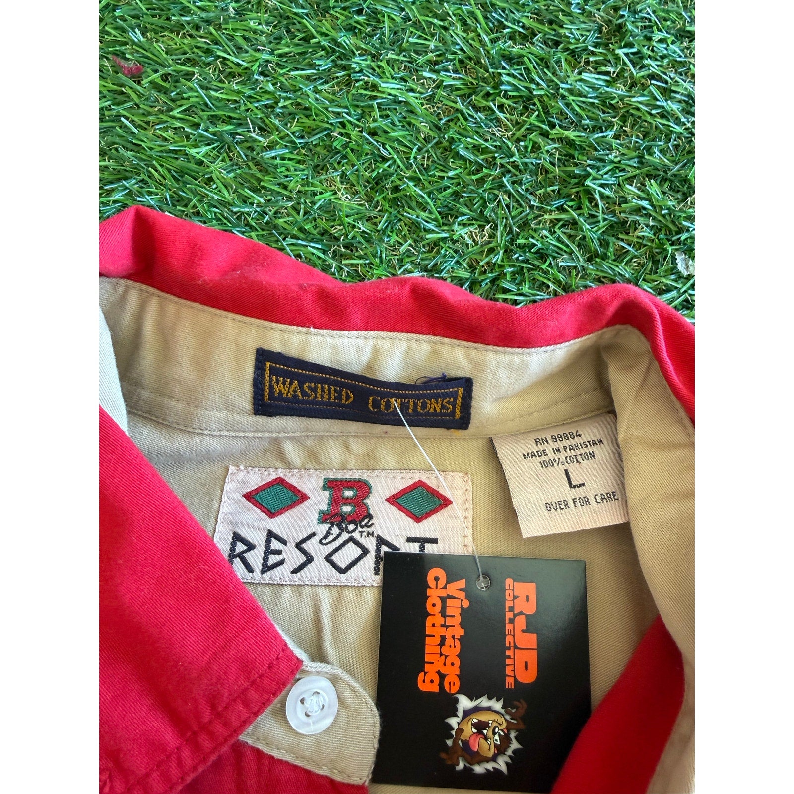 90S BOA RESORT UNIVERSITY OF NEBRASKA LONGSLEEVE BUTTON UP L