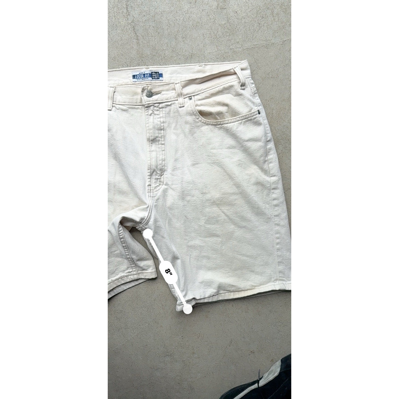 Y2K Mens Light Tan Loose Fit Gap Bermuda Jorts 36
