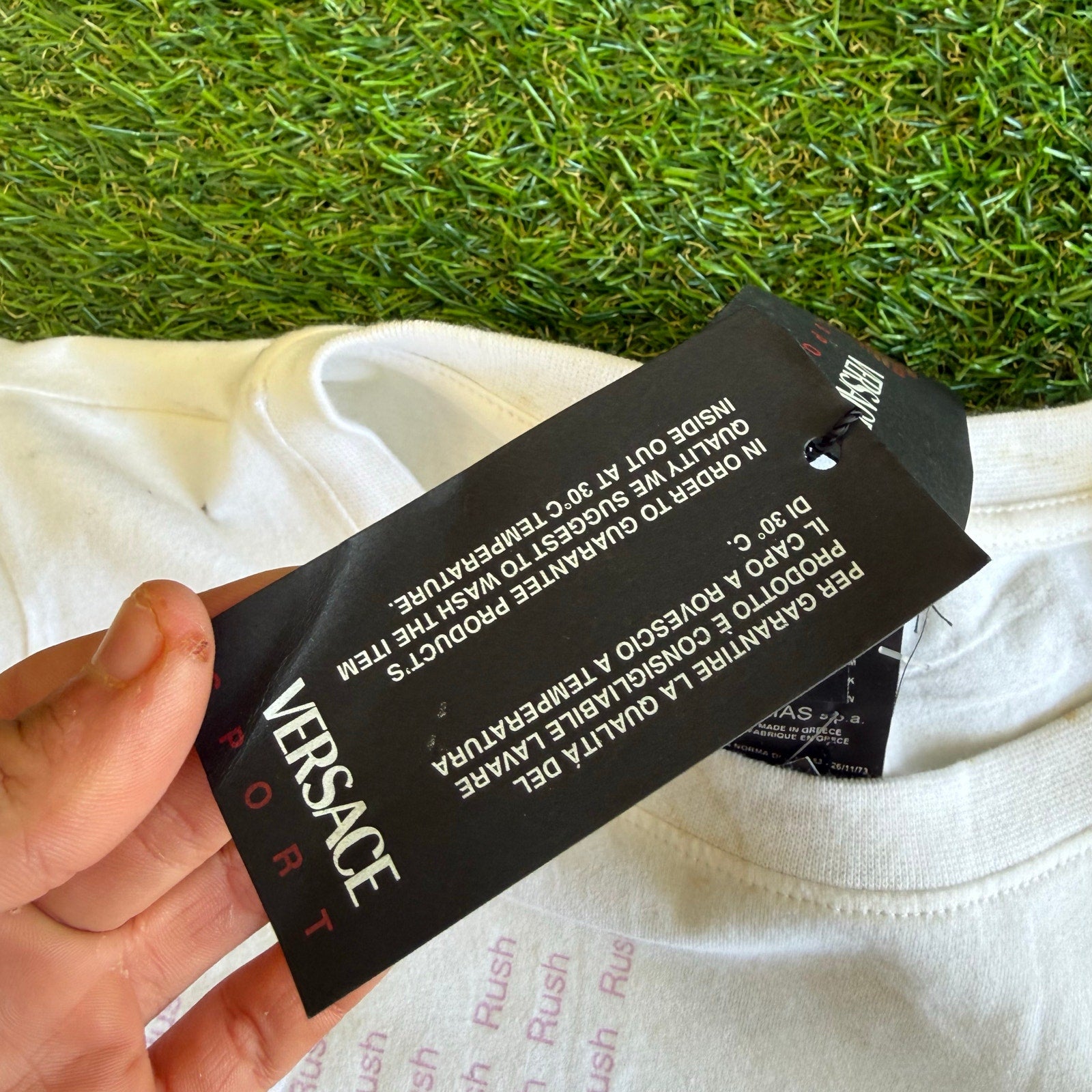 Y2K DEADSTOCK VERSACE SPORT WOMENS TOP L (EXPENSIVE RETAIL)