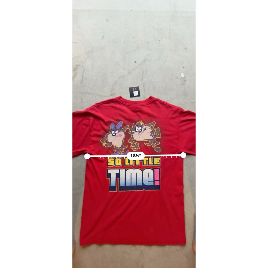 90s Men's So Much Attitude ! / So little Tike Tasmanian Devil Cartoon Tee S