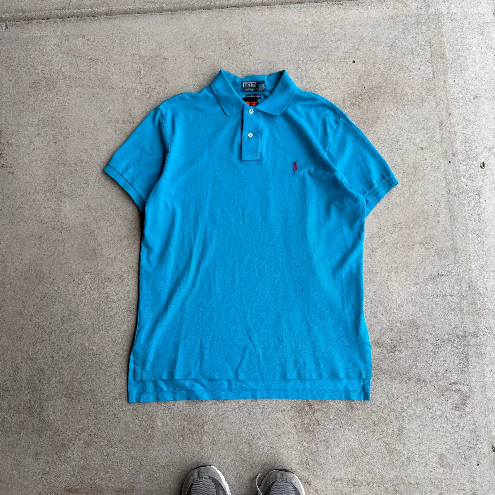 Y2K BLUE AND RED MENS POLO L
