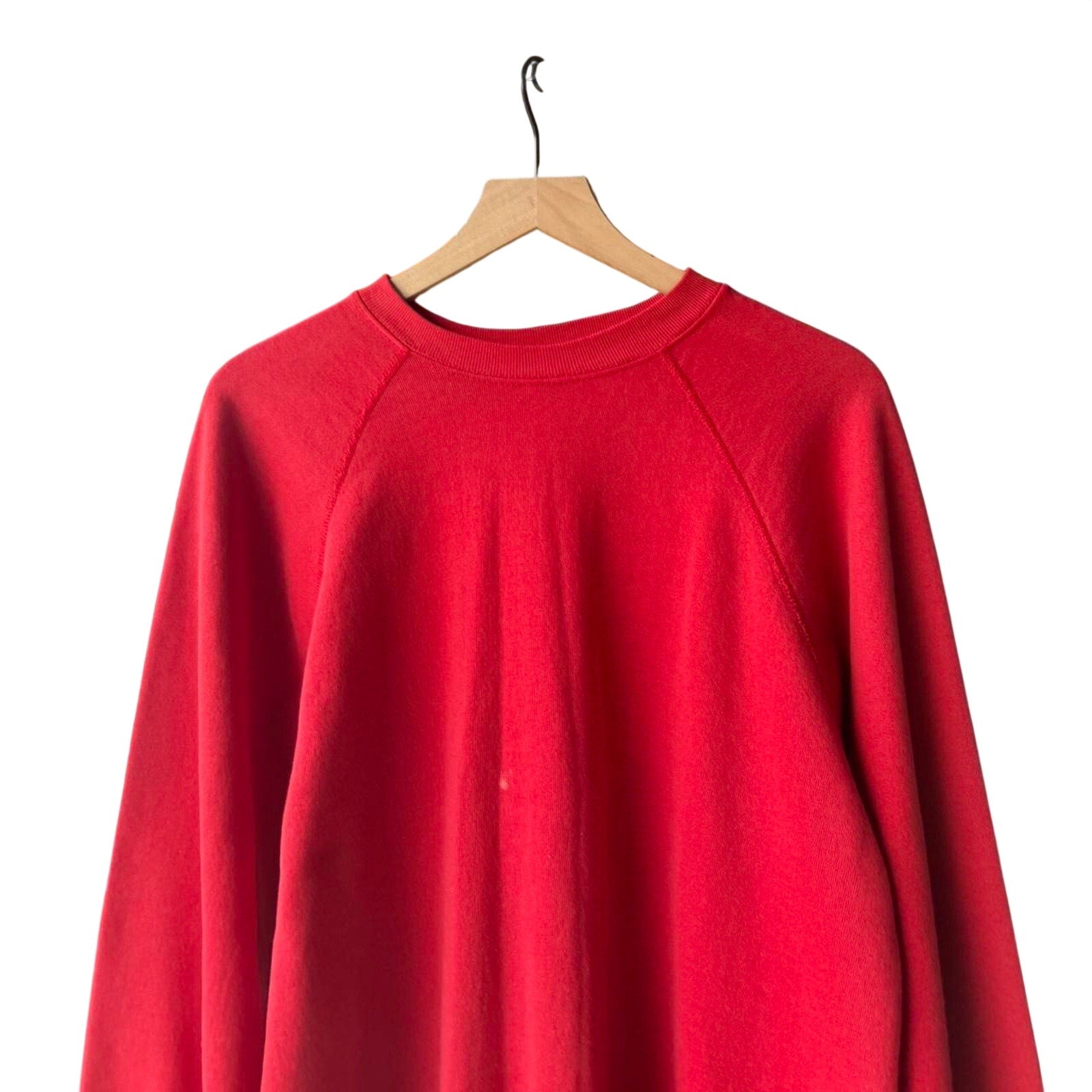 Vintage 80s red blank crewneck M