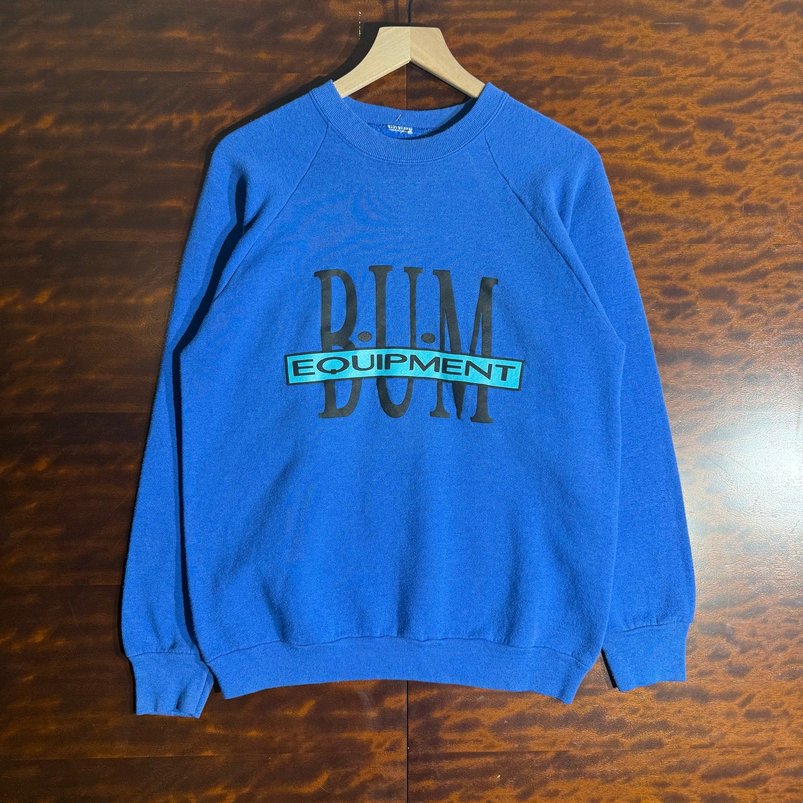 80s Mens Bum Equipment Blue Crewneck L