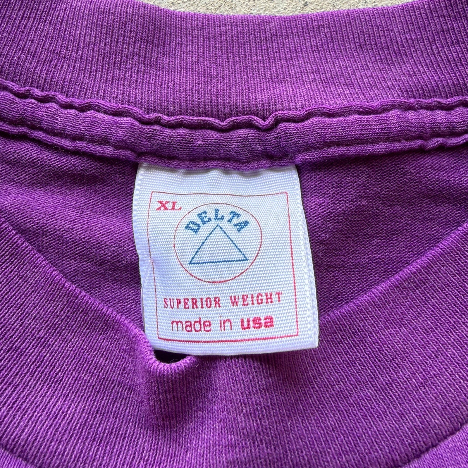 80s Mens Albert Einstein "To know a mind of a god" Purple Single Stitch Tee X-L