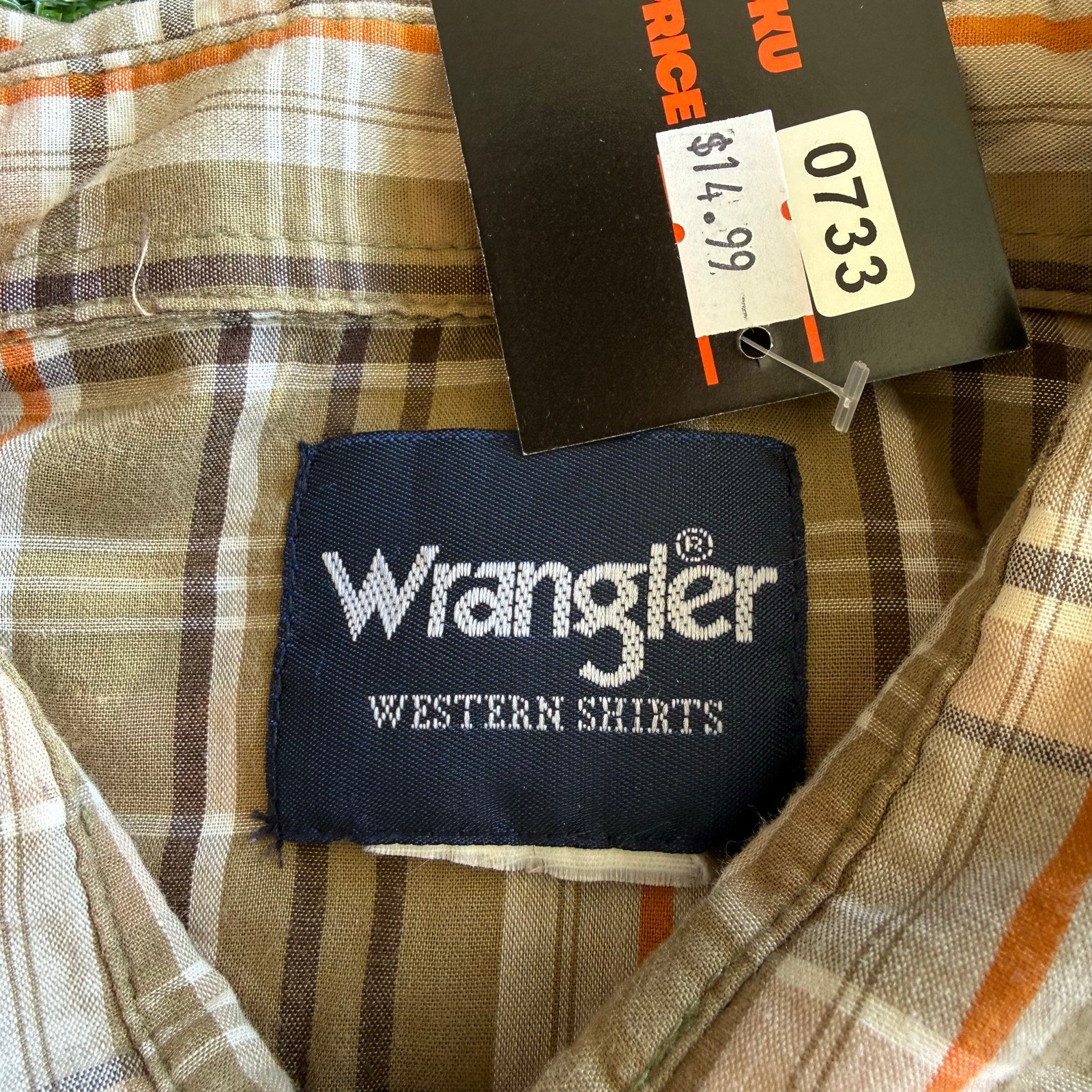 Y2K WRANGLER LIGHT GREEN PEARL SNAP BUTTON UP L