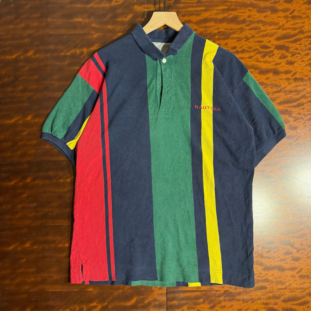 90s Mens Striped Nautica Polo L