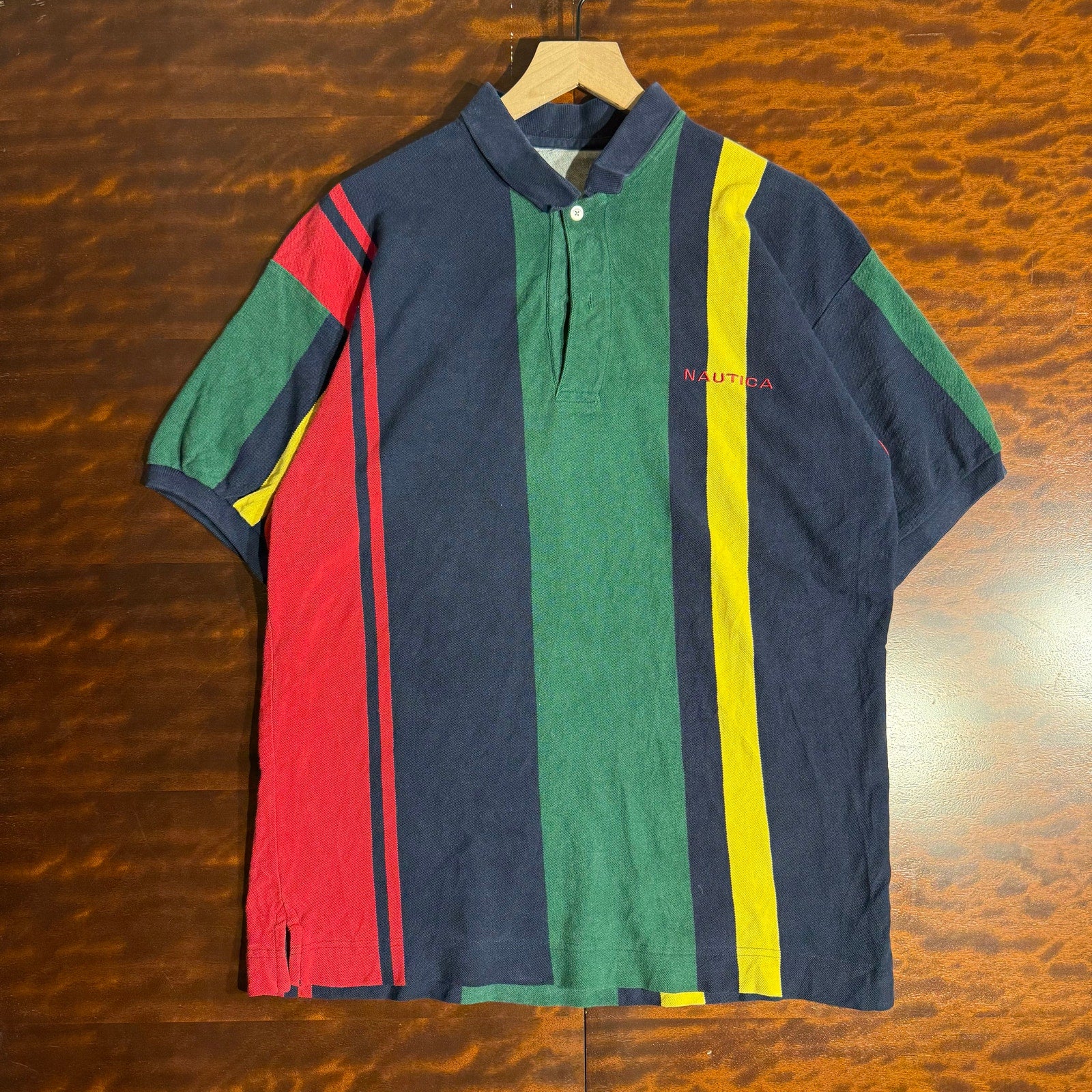90s Mens Striped Nautica Polo L