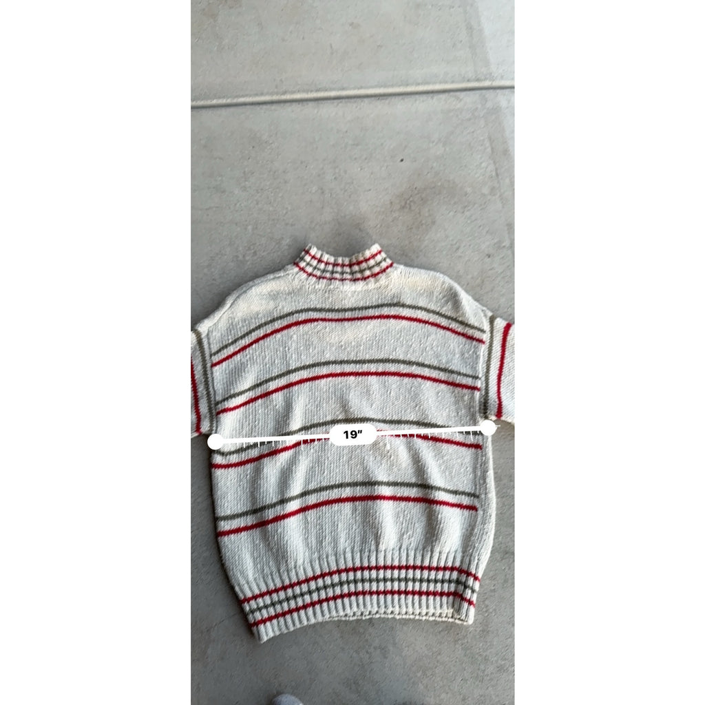Y2K Lined Patterned Turtle Neck Sweater M
