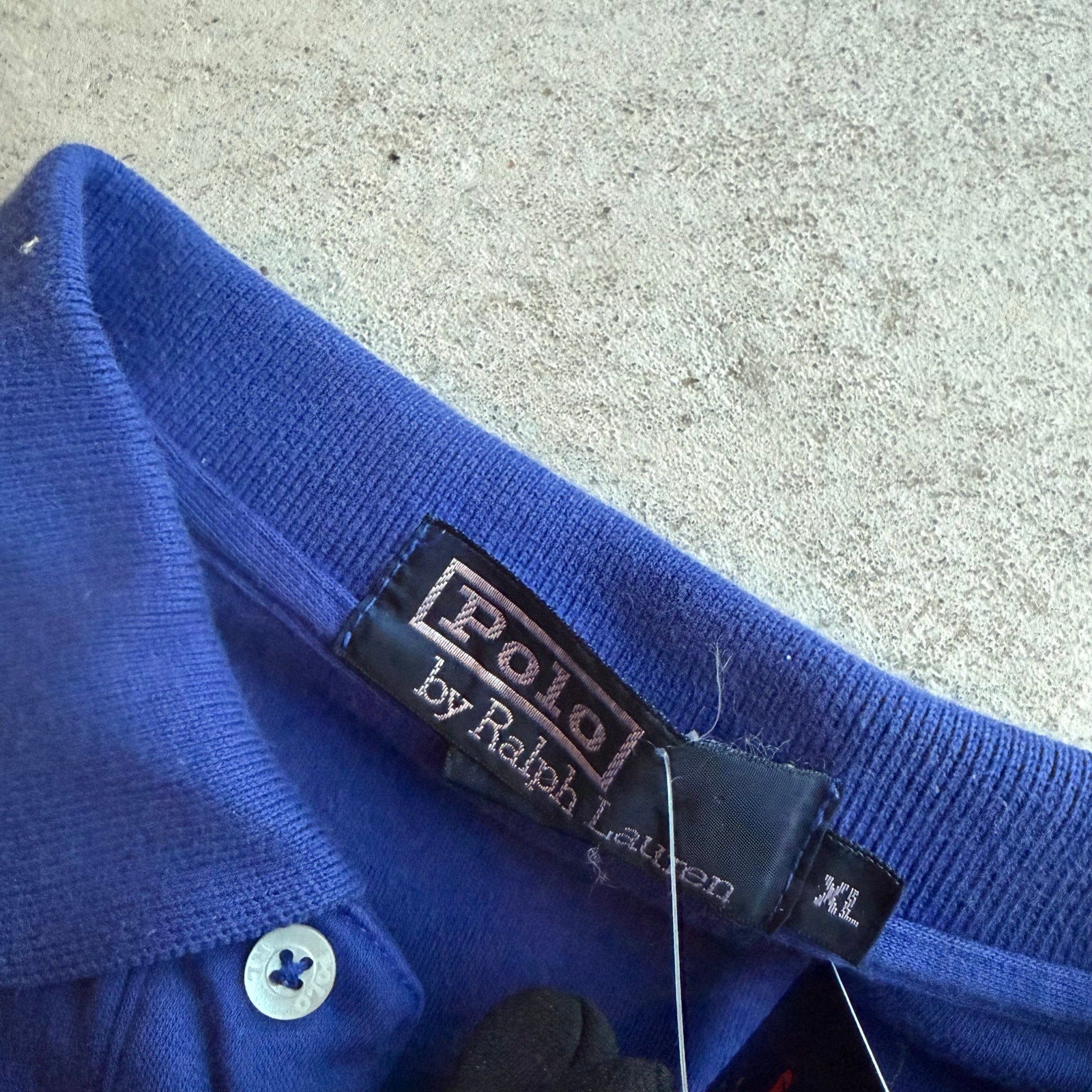 Y2K POLO RALPH LAUREN LONGSLEEVE BLUE POLO X-L