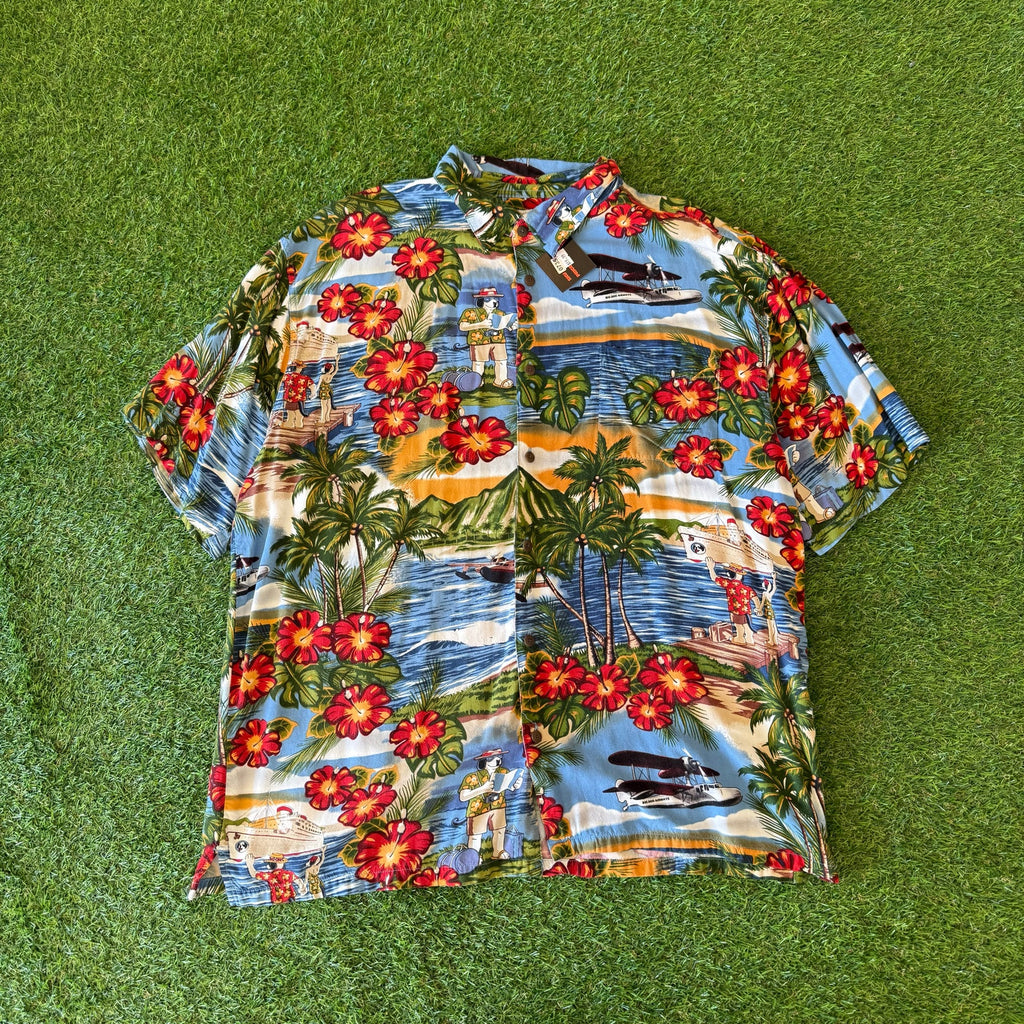 Y2K BIG DOGS BEACH BUTTON UP X-L