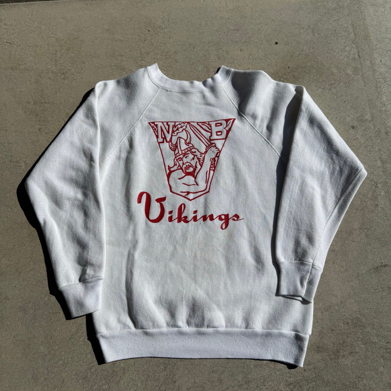 80S NB VIKINGS WHITE TULTEX CREWNECK M