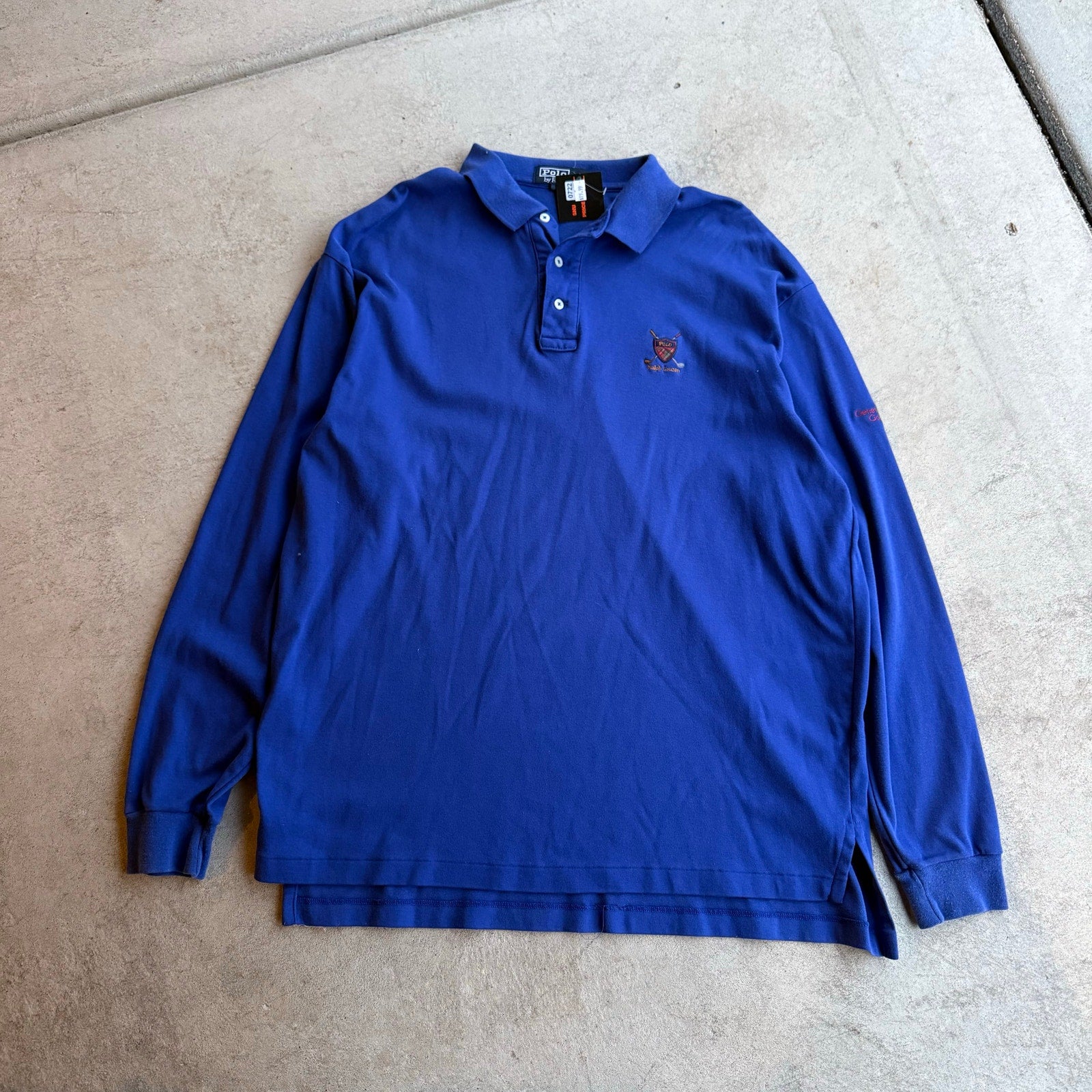 Y2K POLO RALPH LAUREN LONGSLEEVE BLUE POLO X-L