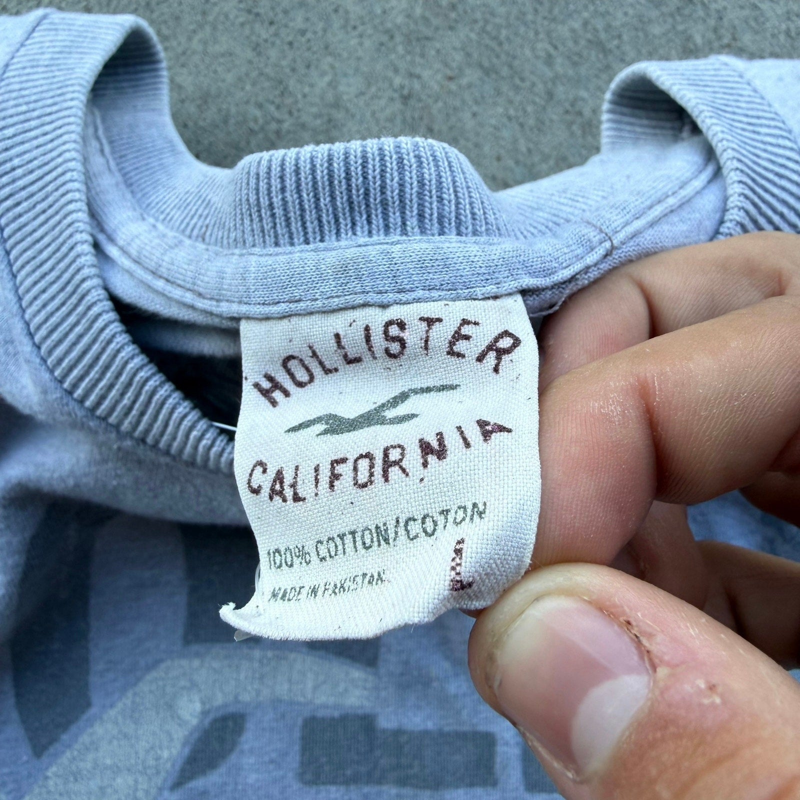 Y2K Mens Hollister California Eagle 1922 Paint Splattered Top L