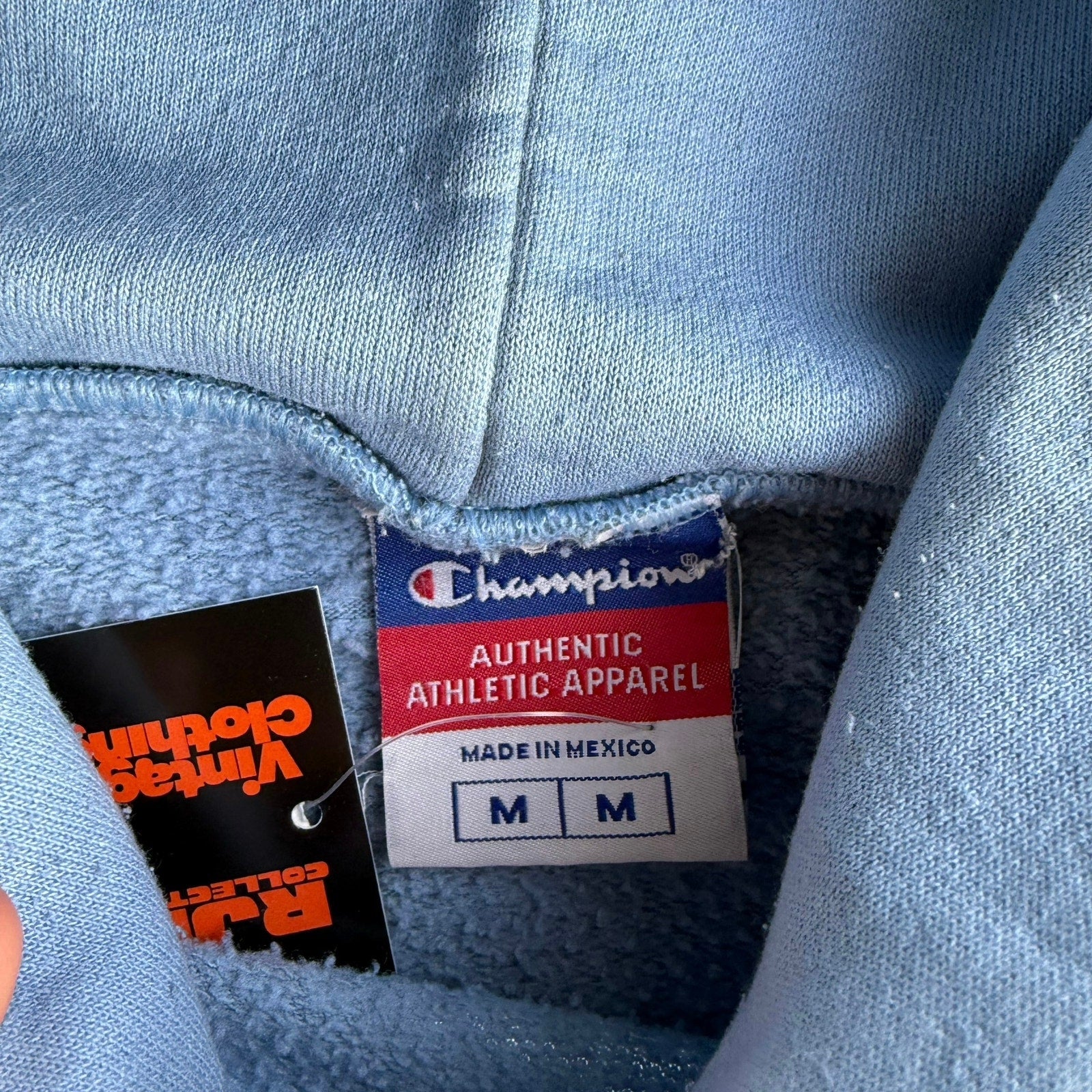 BABY BLUE Y2K CHAMPION HOODIE M