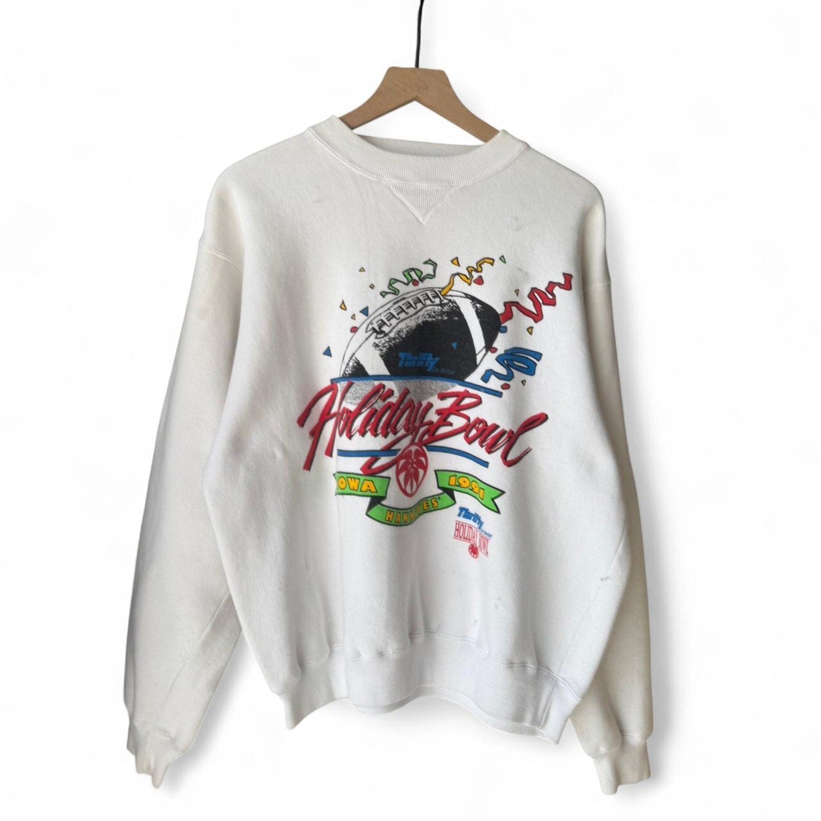 Vintage 90s holiday bowl crewneck L