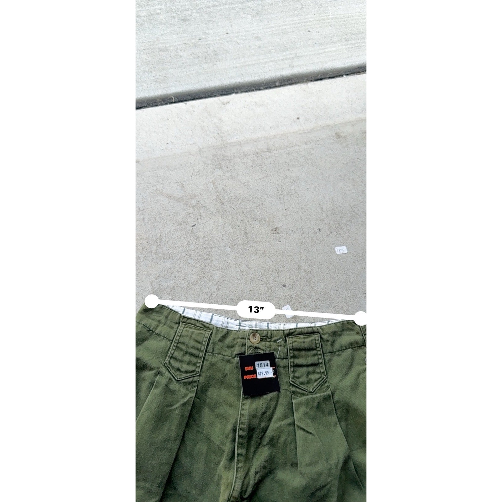 Y2K Women's Baggy Green Faded Pleated Playboy Shorts 26