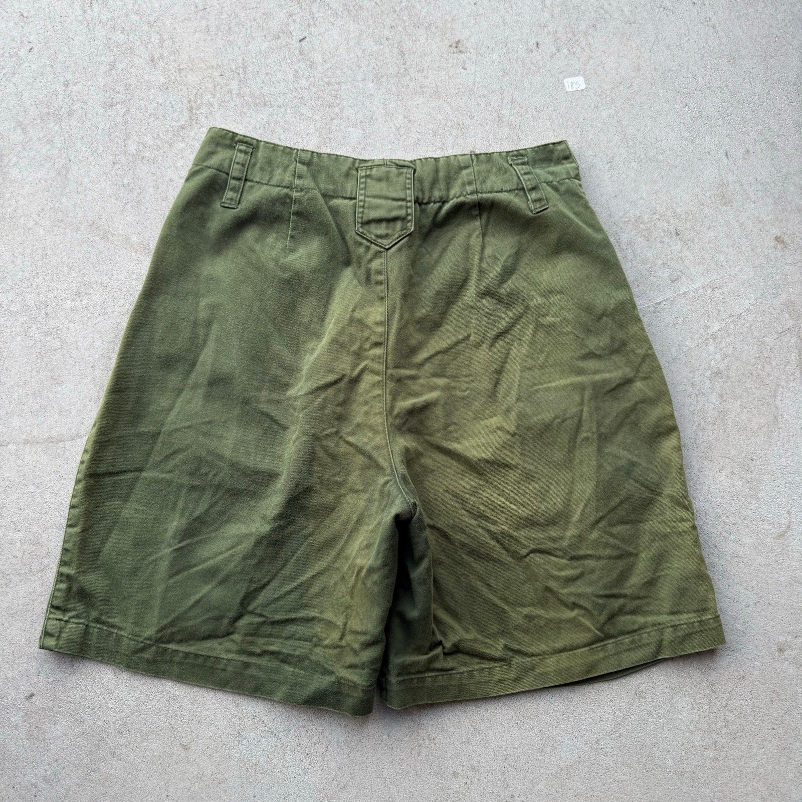 Y2K Women's Baggy Green Faded Pleated Playboy Shorts 26