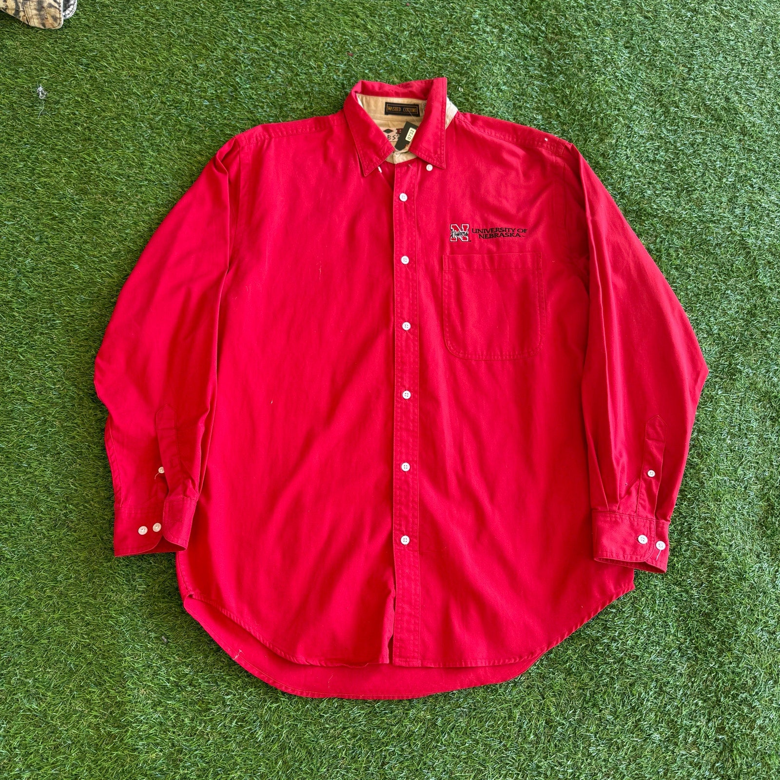 90S BOA RESORT UNIVERSITY OF NEBRASKA LONGSLEEVE BUTTON UP L