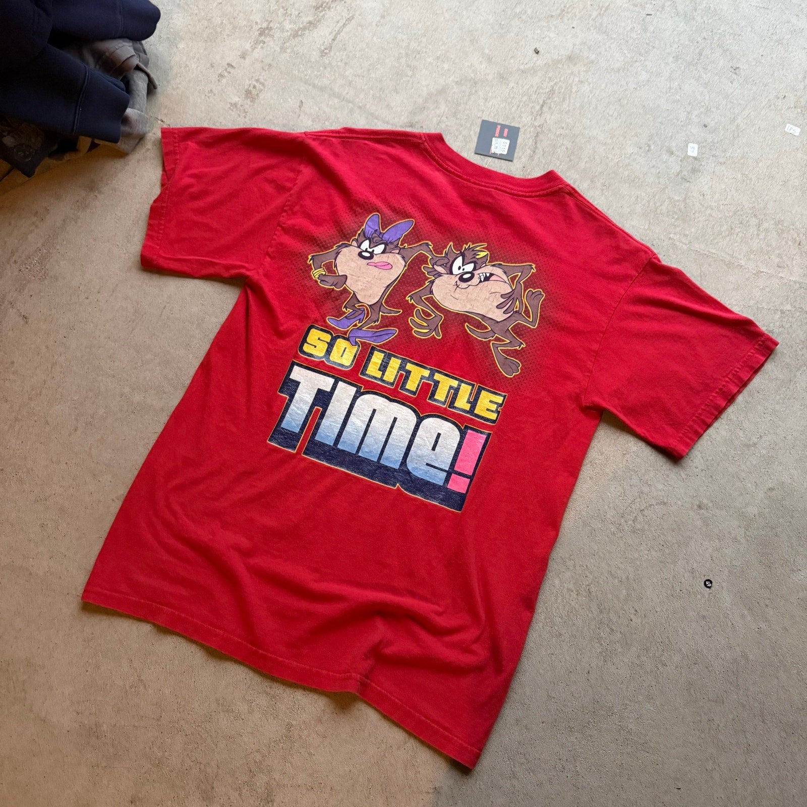 90s Men's So Much Attitude ! / So little Tike Tasmanian Devil Cartoon Tee S