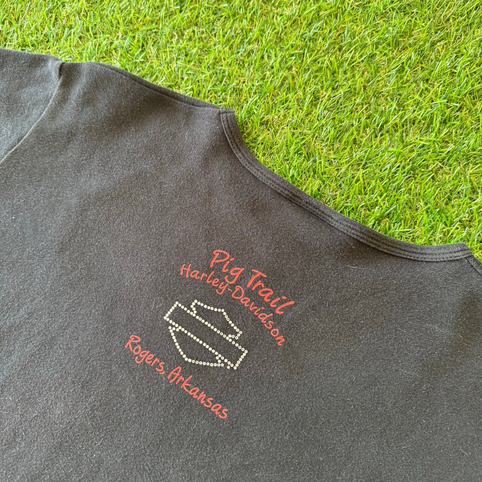 Y2K Harley Davidson Rhinestone Arkansas Womens Top L