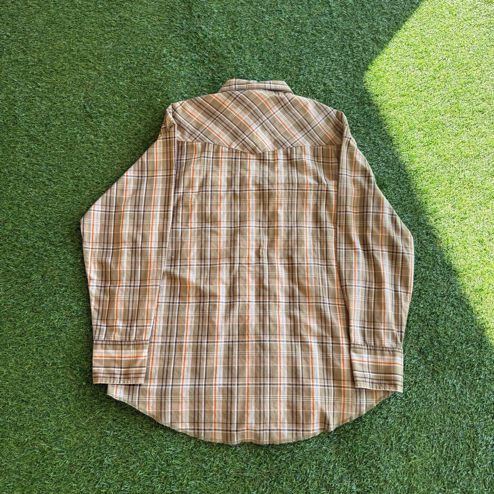 Y2K WRANGLER LIGHT GREEN PEARL SNAP BUTTON UP L