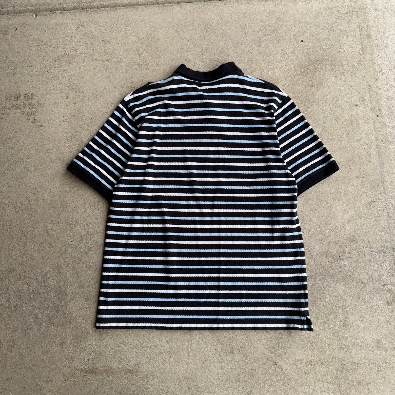 Y2K SOUTHPOLE MENS BLUE SKATE STRIPED POLO X-L