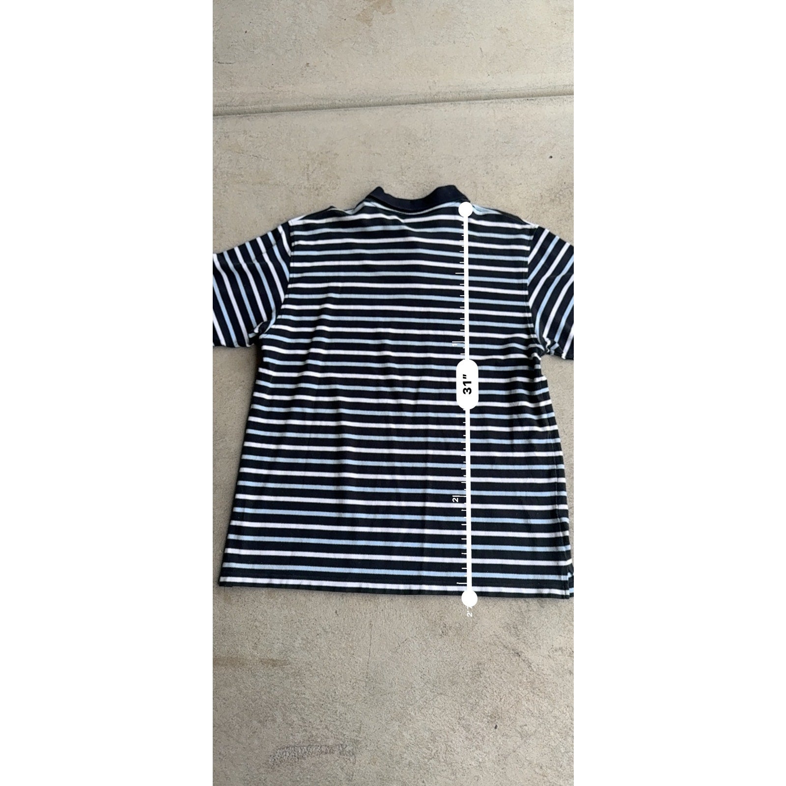 Y2K SOUTHPOLE MENS BLUE SKATE STRIPED POLO X-L