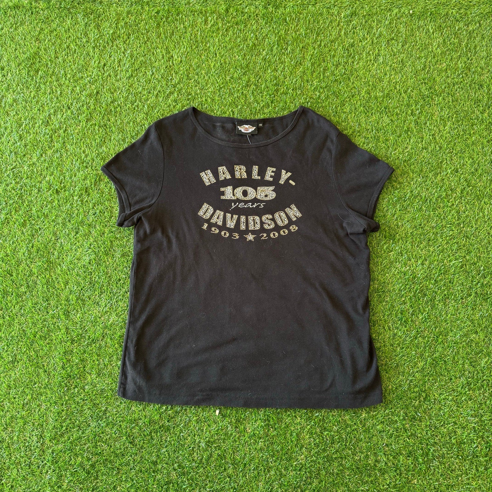 Y2K Rhinestone Womens Harley Davidson Top X-L