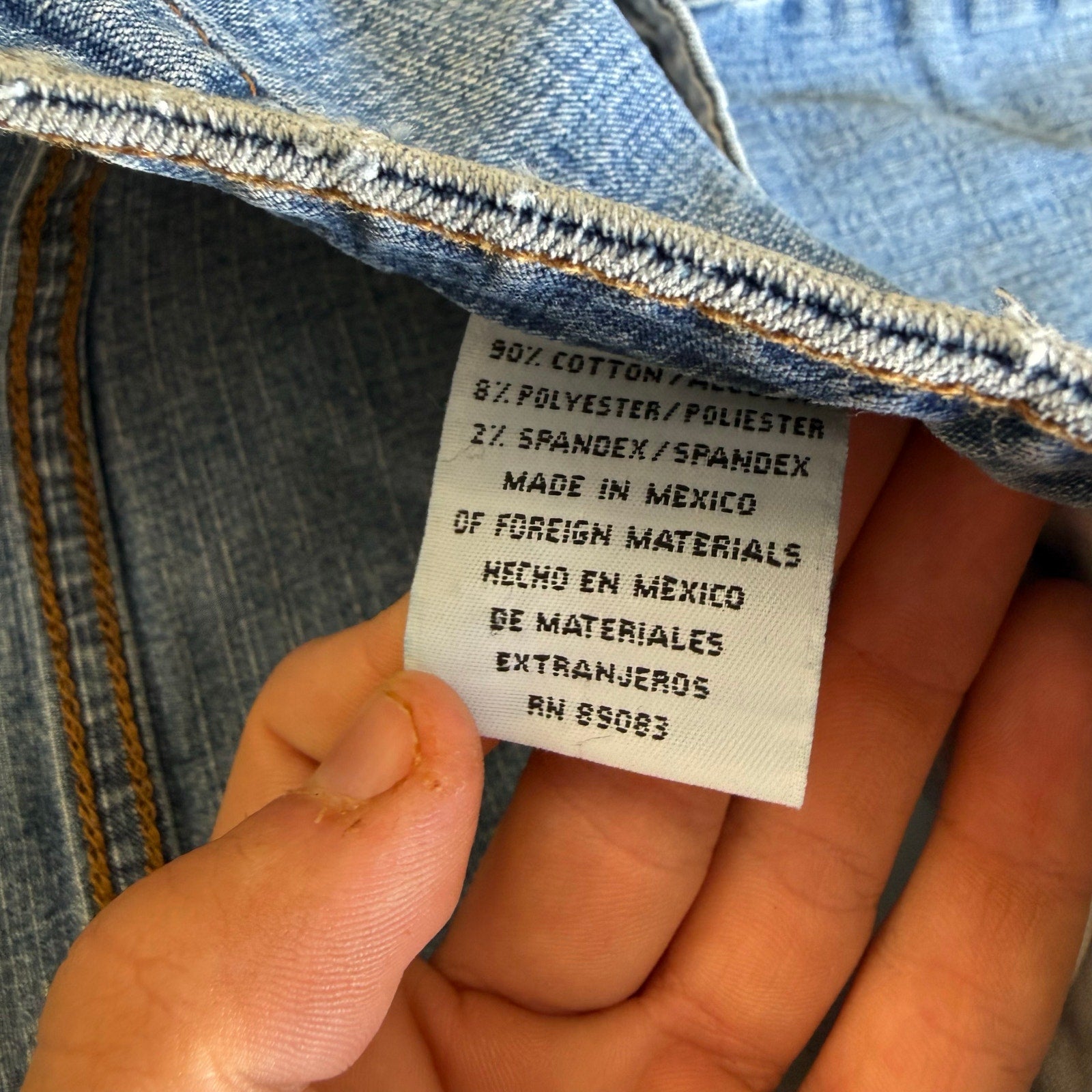 Y2K Crazy Womens Lei Flared Blue Jeans 34 x 30