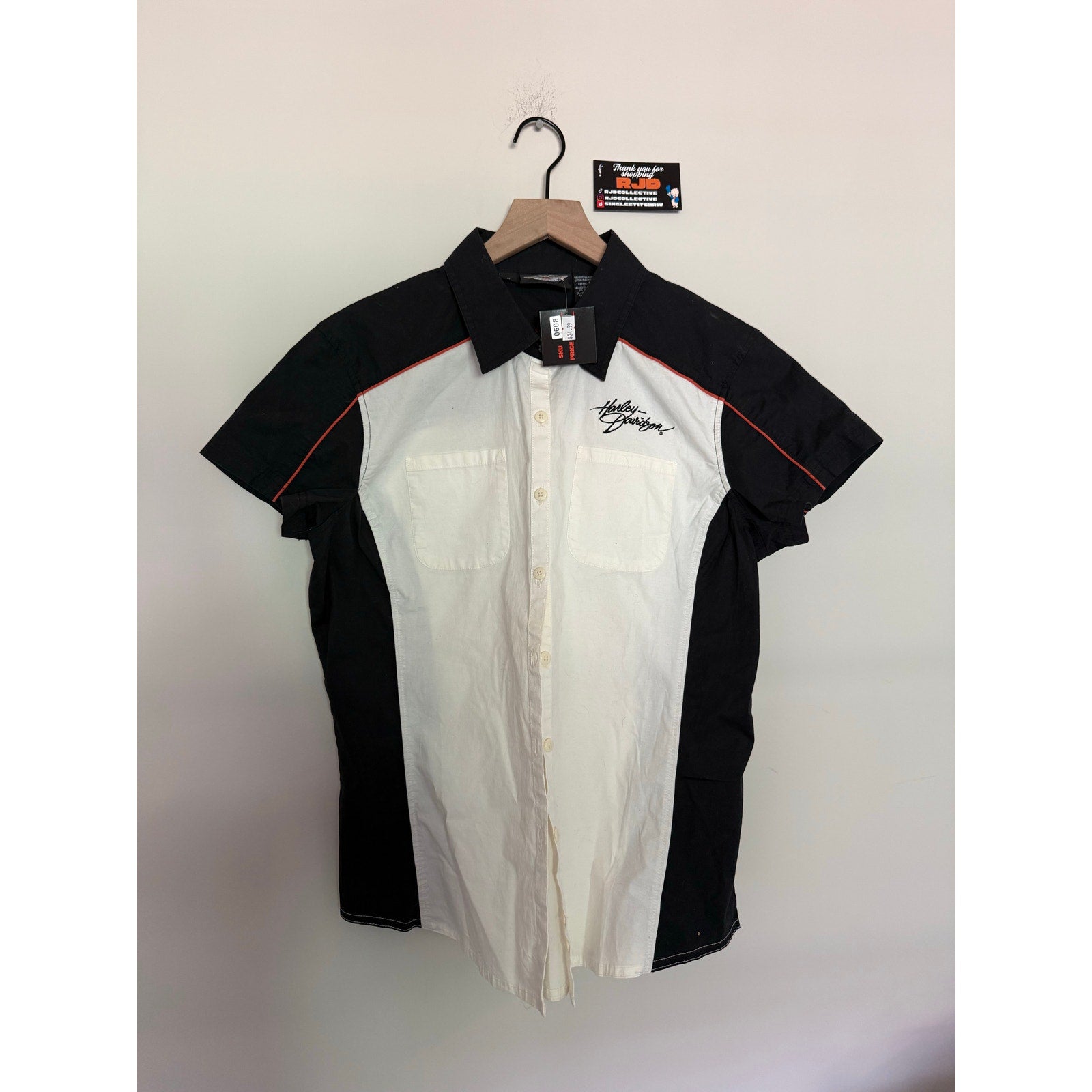 Y2K WOMENS HARLEY DAVIDSON BUTTON UP TOP