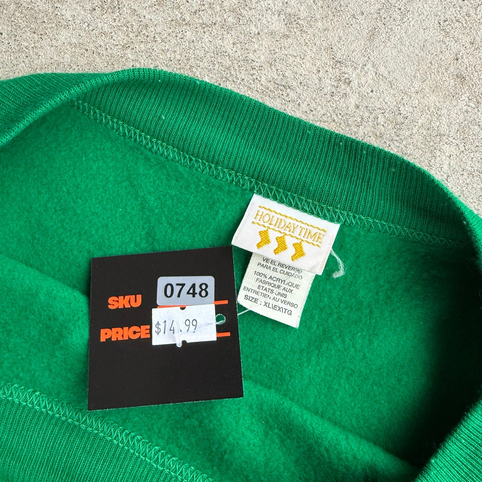 Y2K GREEN CHRISTMAS ORNAMENT CREWNECK X-L