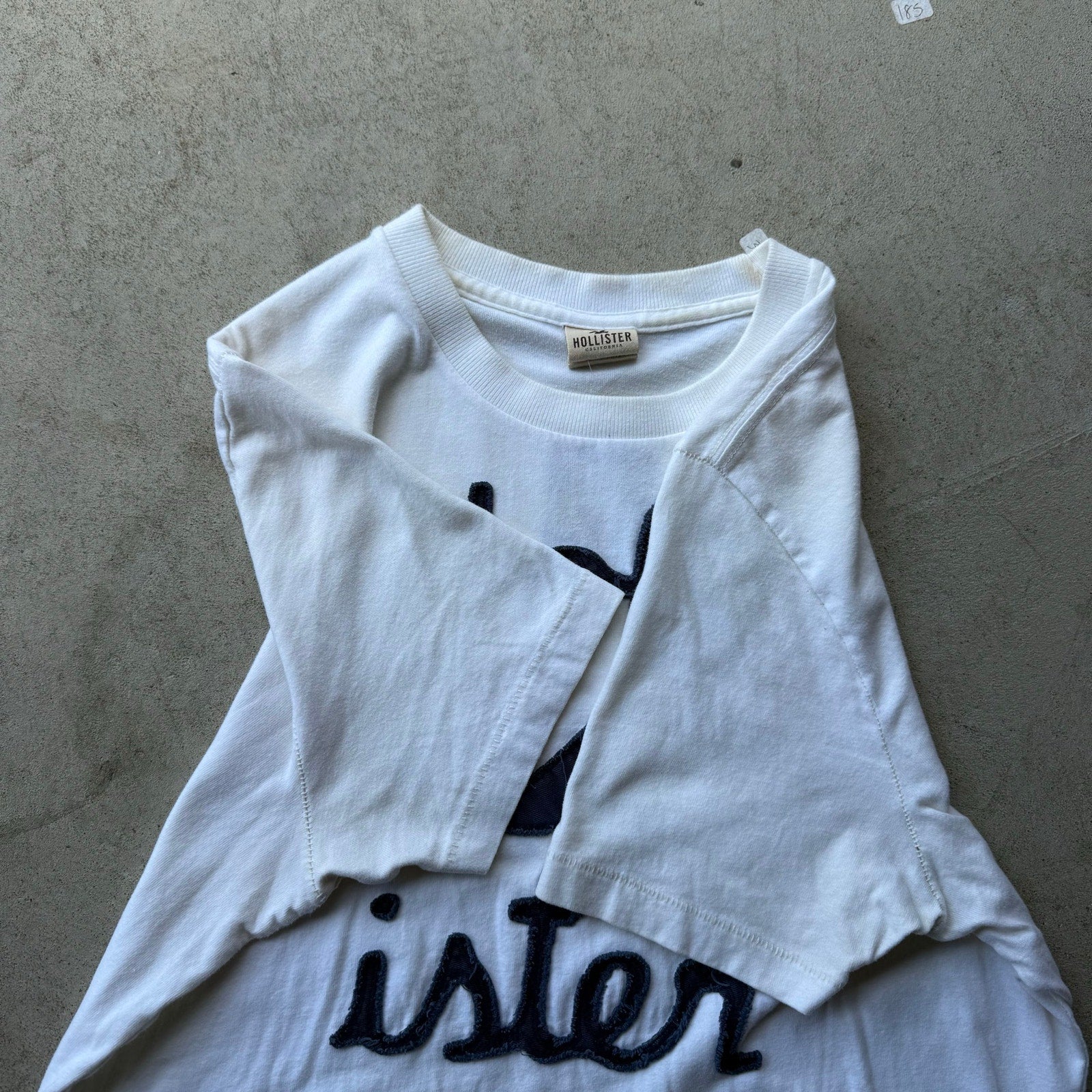 Y2K Mens White Hollister Spellout Tee M