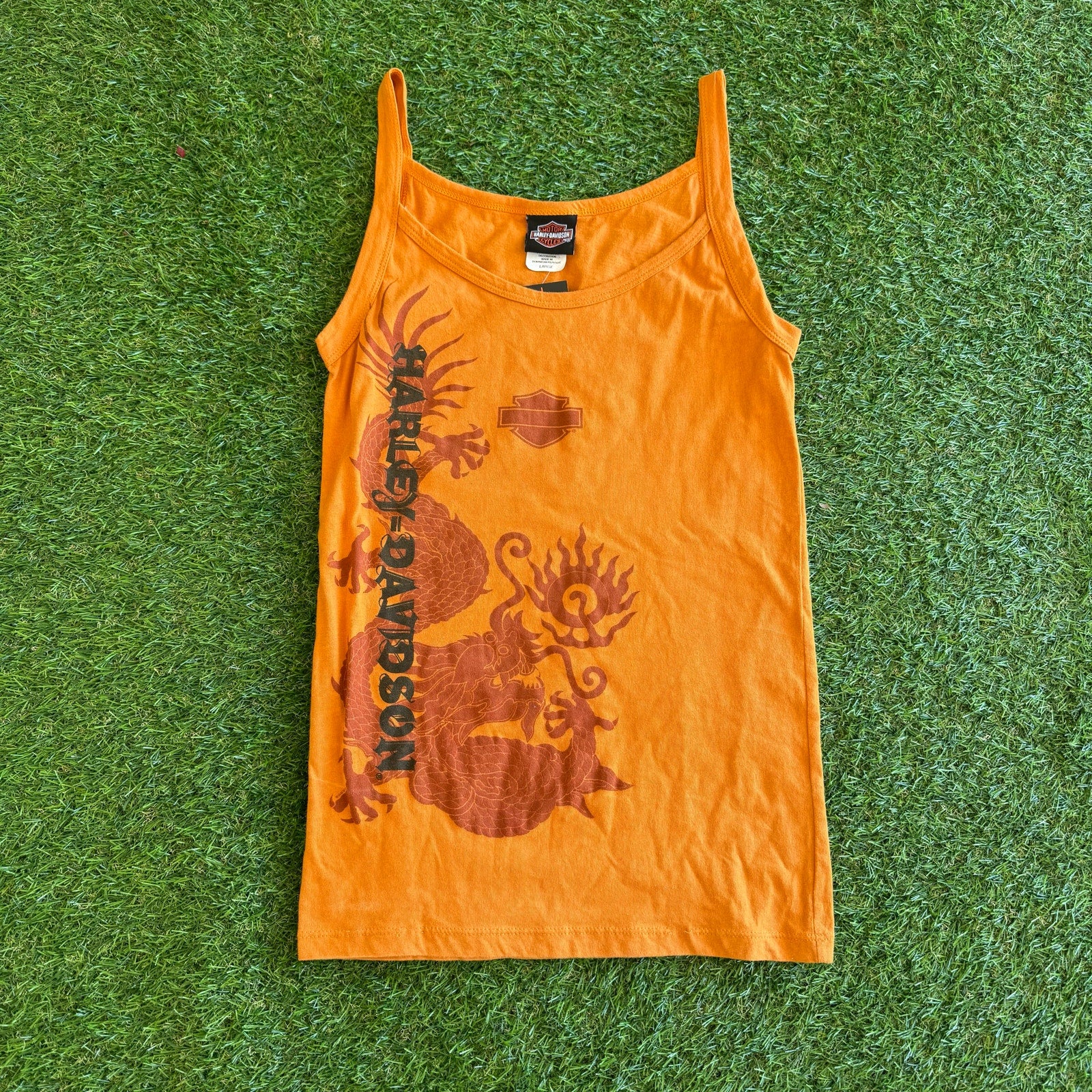 Y2K HARLEY DAVIDSON DRAGON JAMAICA TOP L