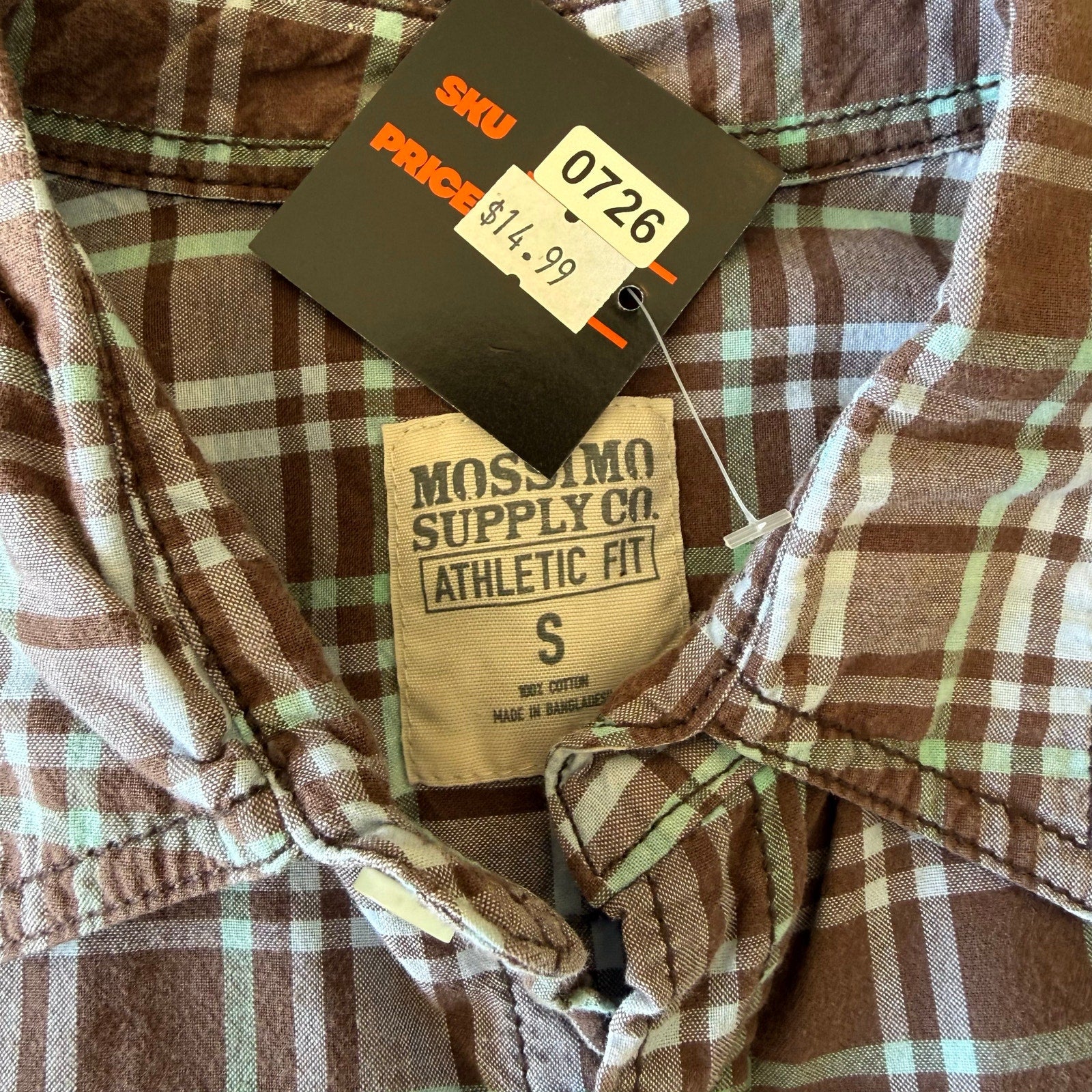 Y2K MOSSIMO BROWN PATTERNED BUTTON UP S