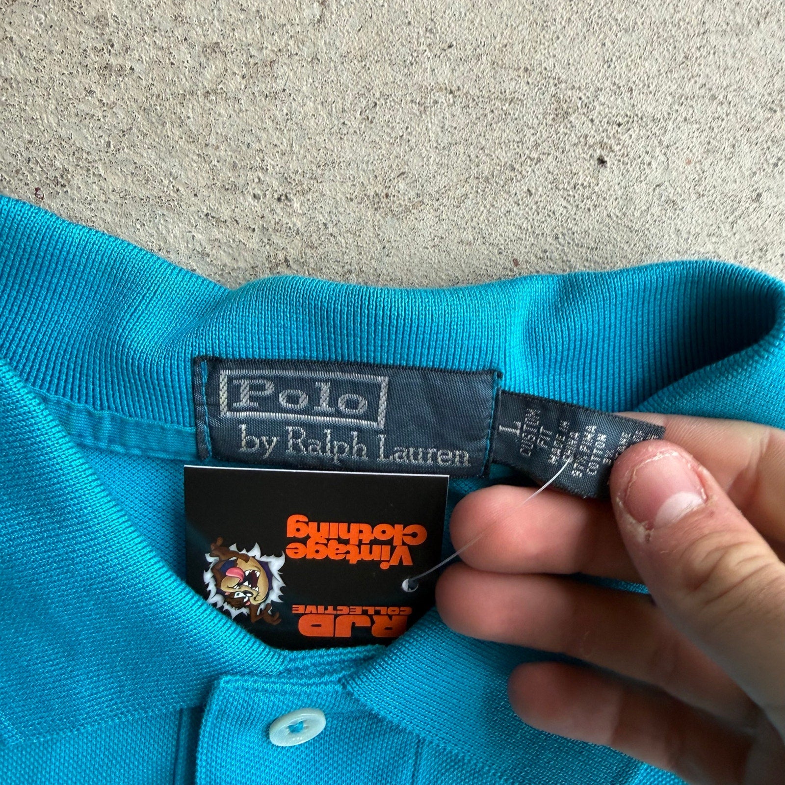 Y2K BLUE AND RED MENS POLO L