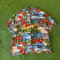 Y2K BIG DOGS BEACH BUTTON UP X-L