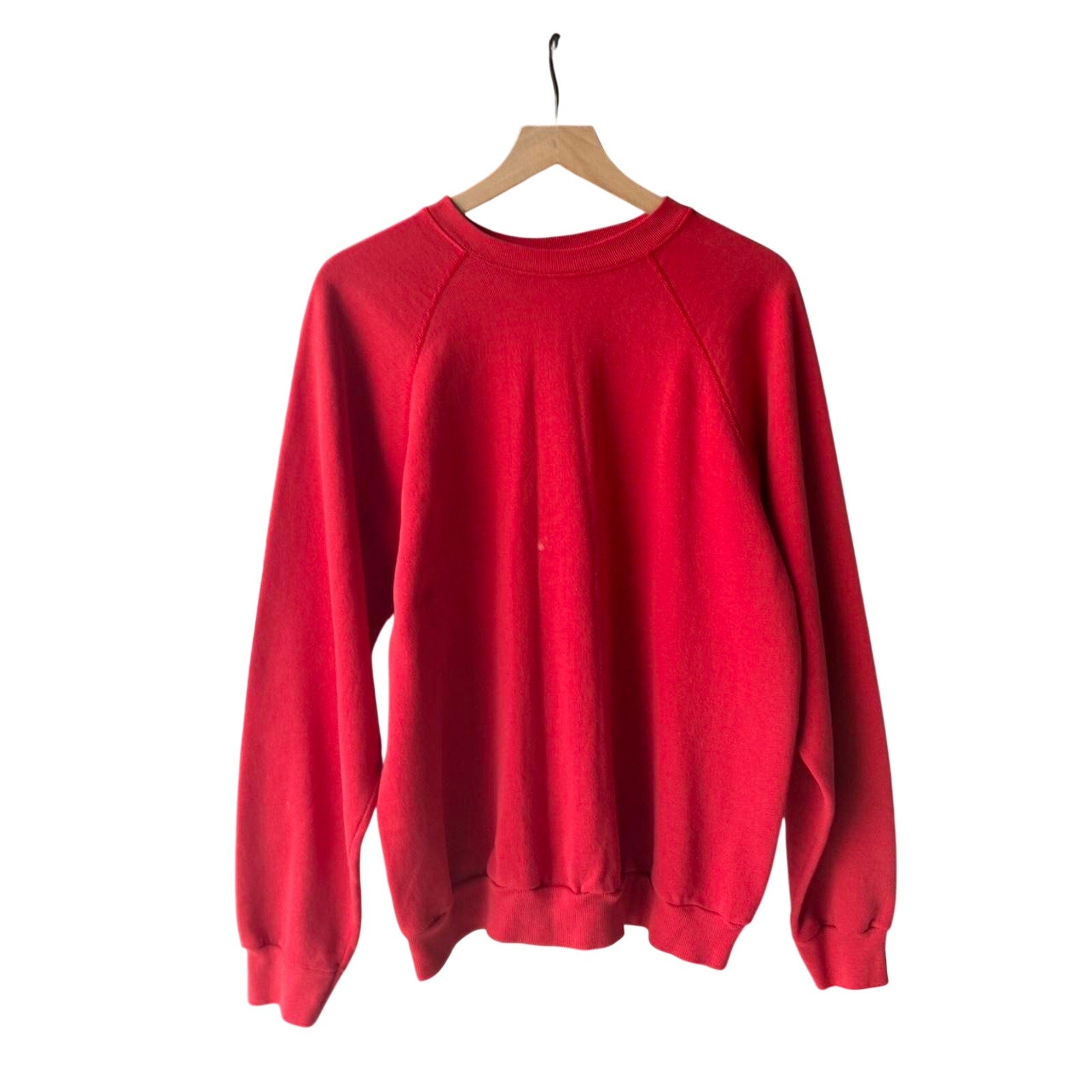 Vintage 80s red blank crewneck M