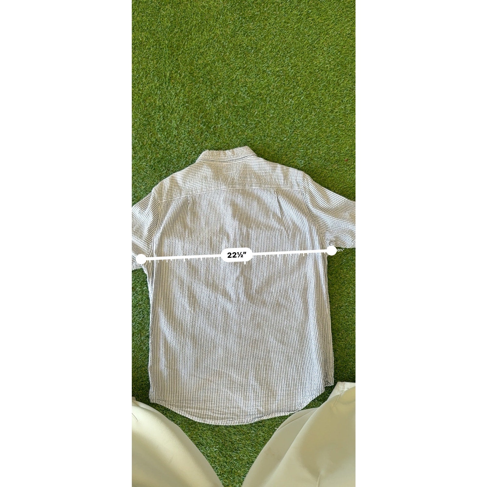 Y2K CROFT AND BARROW BLUE LINED BUTTON UP L