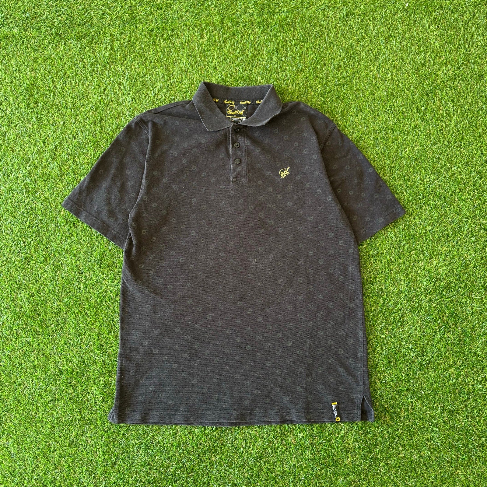 Crazy Y2K VIP Mens Black And Gold Mens Southpole Polo M