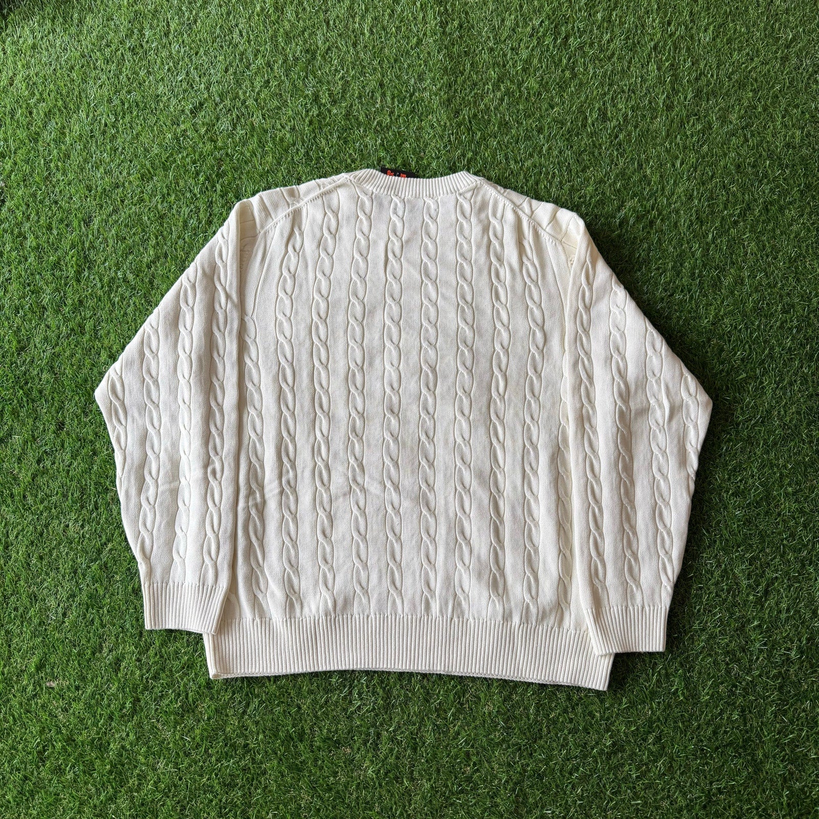 90s Roundtree & York Cream Mens Sweater L