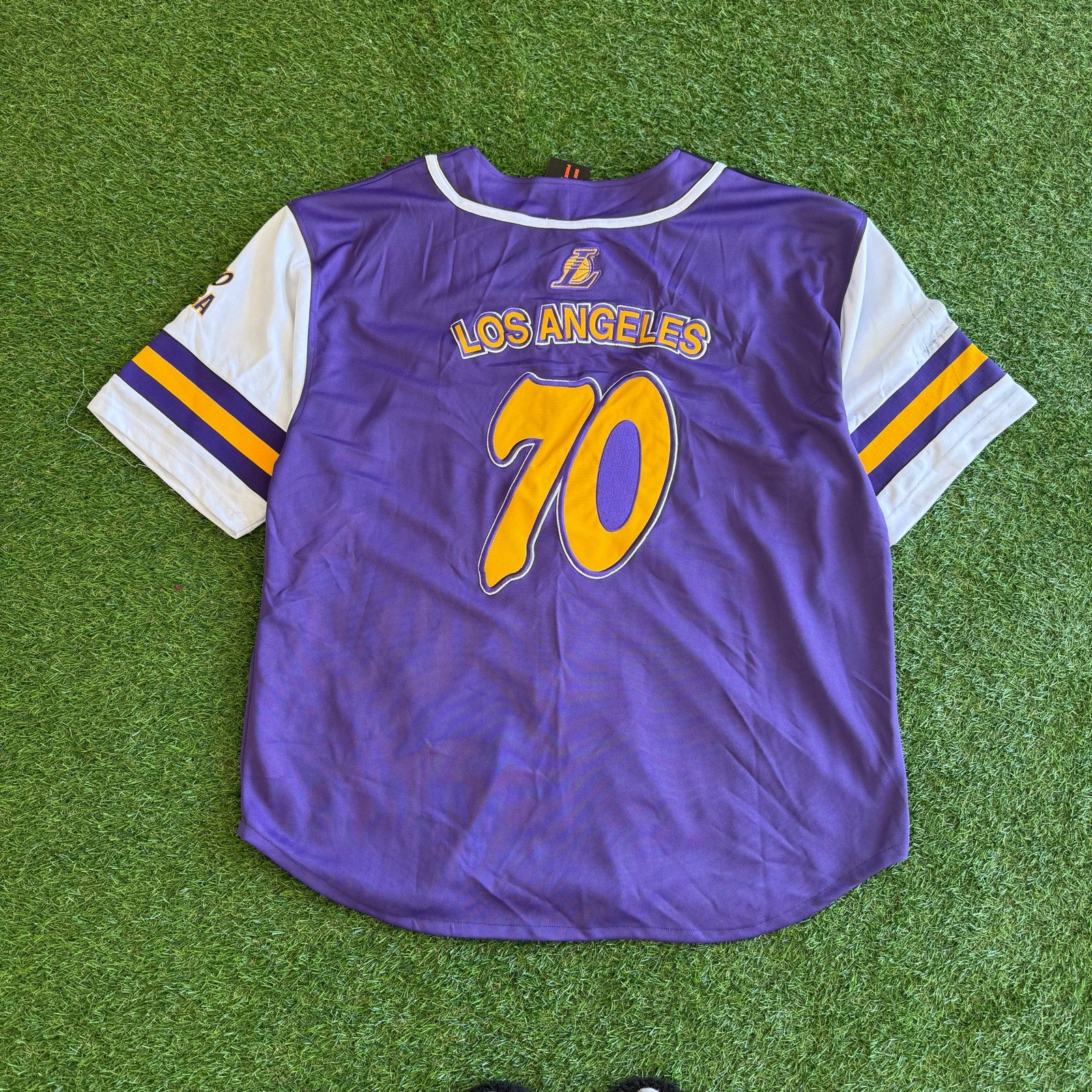 Y2K DEADSTOCK BASEBALL STYLE NBA LAKERS JERSEY WITH TAGS XX-L