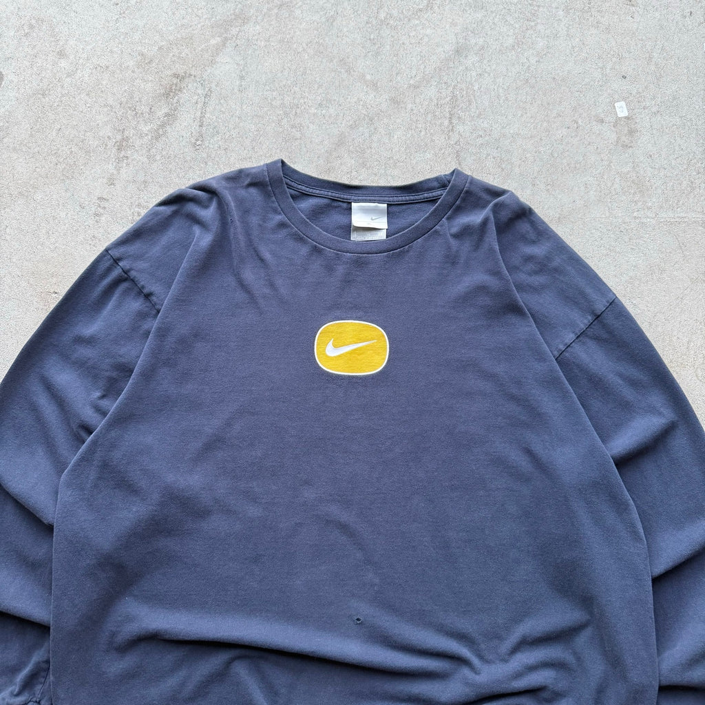 Y2K Mens Nike Center Yellow Swoosh With Sleeve Hit X-L