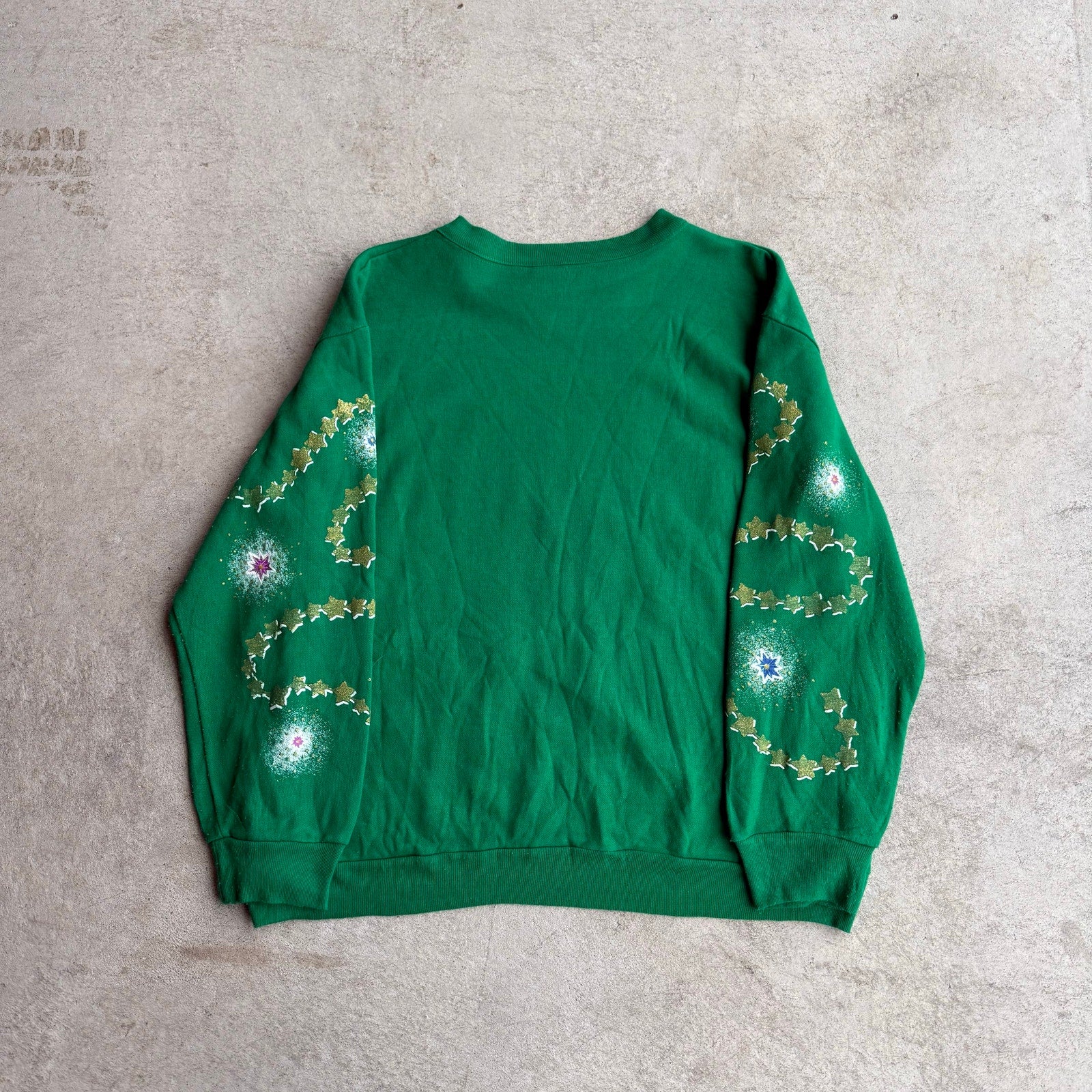 Y2K GREEN CHRISTMAS ORNAMENT CREWNECK X-L