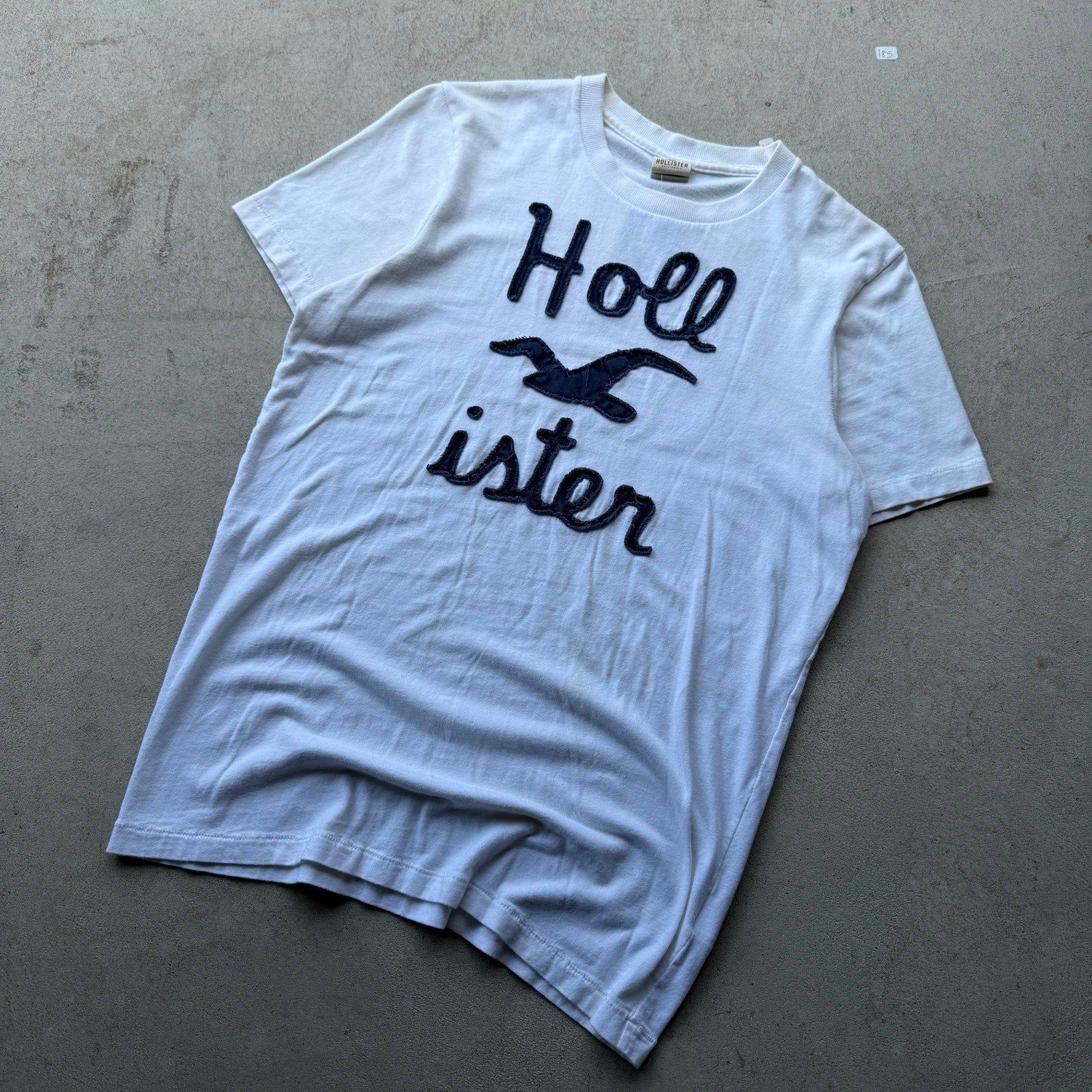 Y2K Mens White Hollister Spellout Tee M