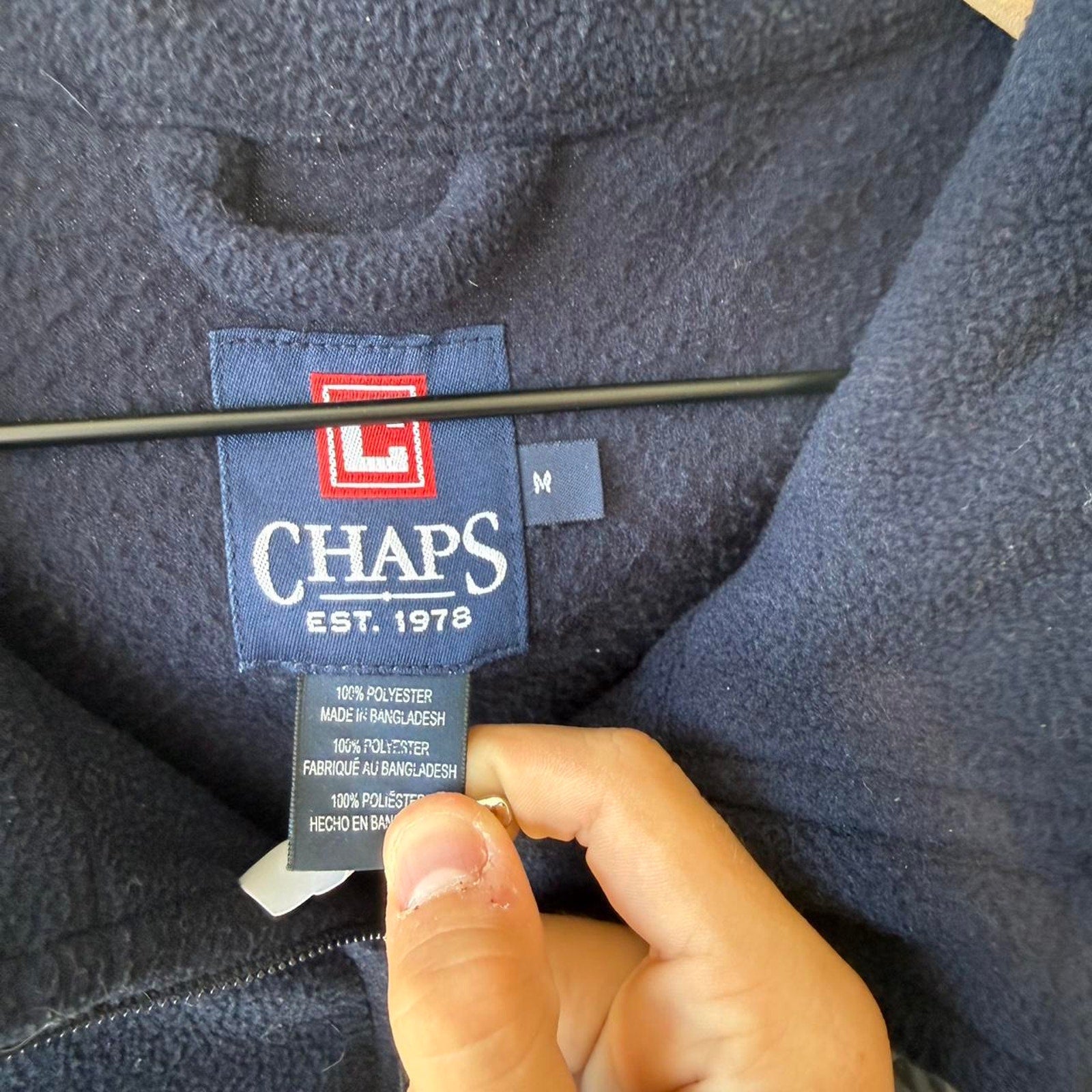 VINTAGE 2000S CHAPS FLEECE ZIP UP JACKET M