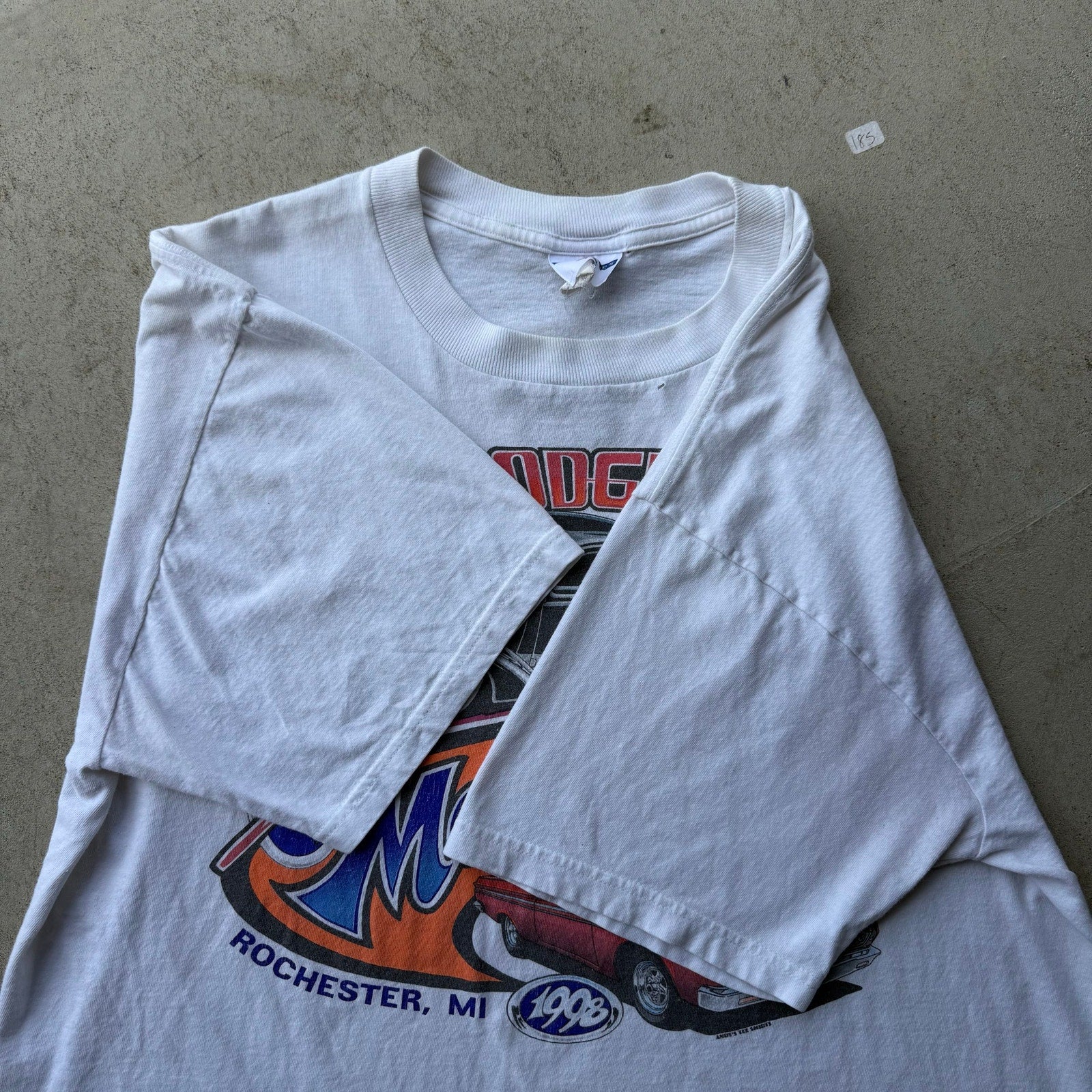 1998 Mens Good Guys Motor City White Jerzees Car Tee L